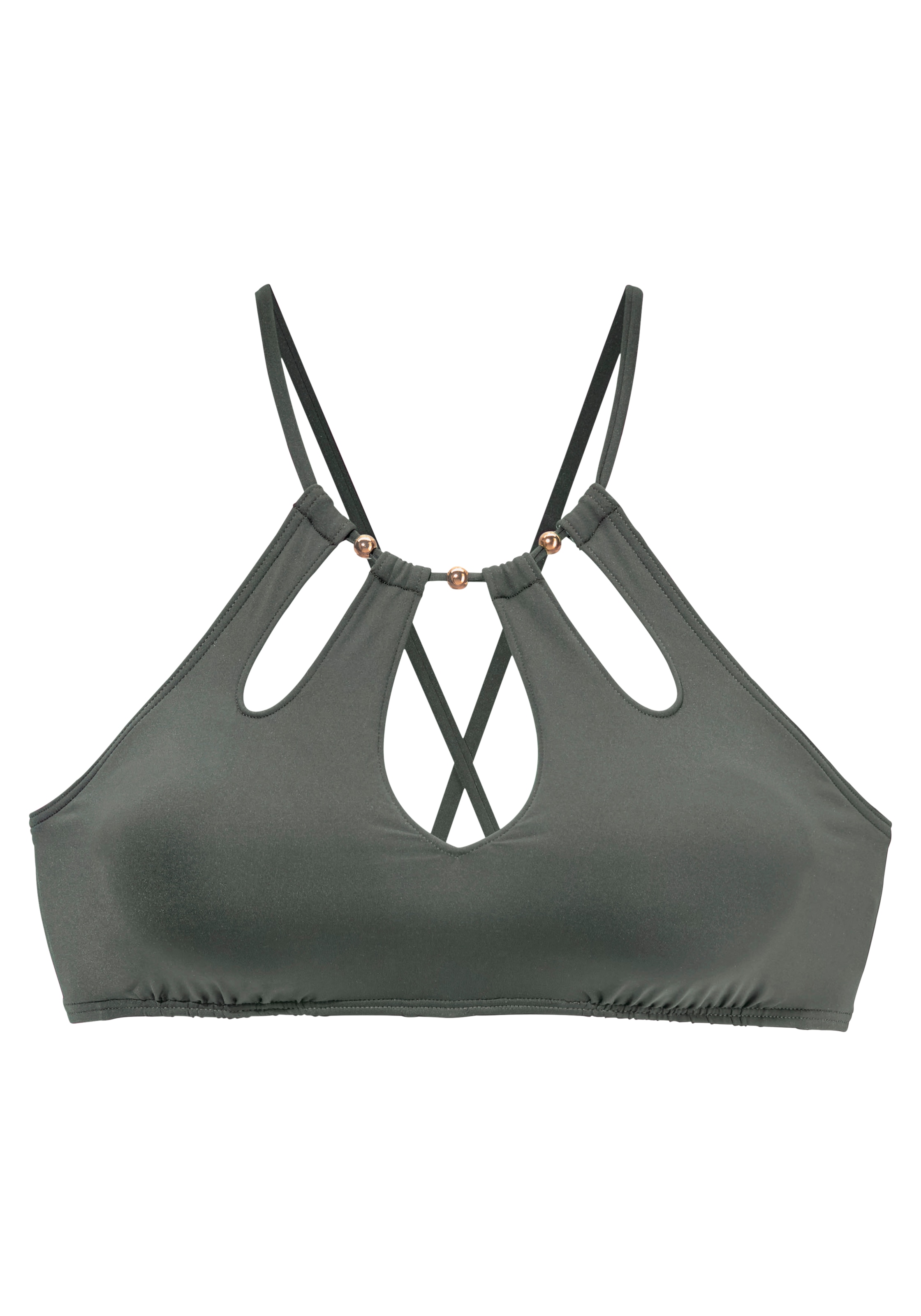 LASCANA Bustier-Bikini-Top »Italy«, mit Zierperlen