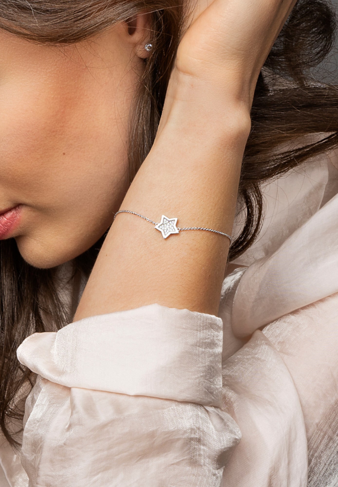 ONE ELEMENT Silberarmband »Zirkonia Kreis Armband aus 925 Silber  18 cm«