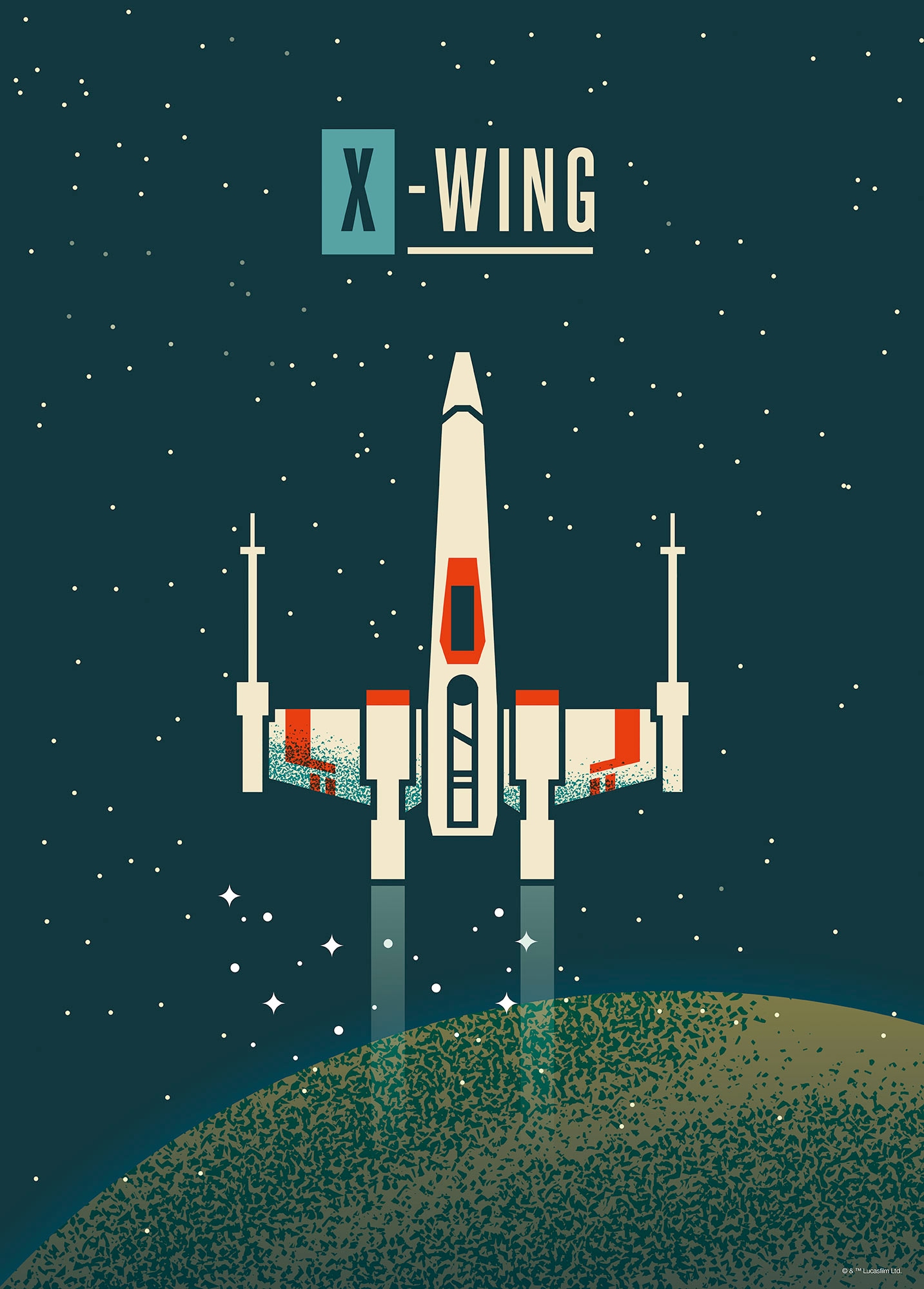 Komar Wandbild »Star Wars Geeky X-Wing«, Disney, (Set, 1 St.), 30 x 40 cm (Breite x Höhe) - Kinderzimmer, Dekoration