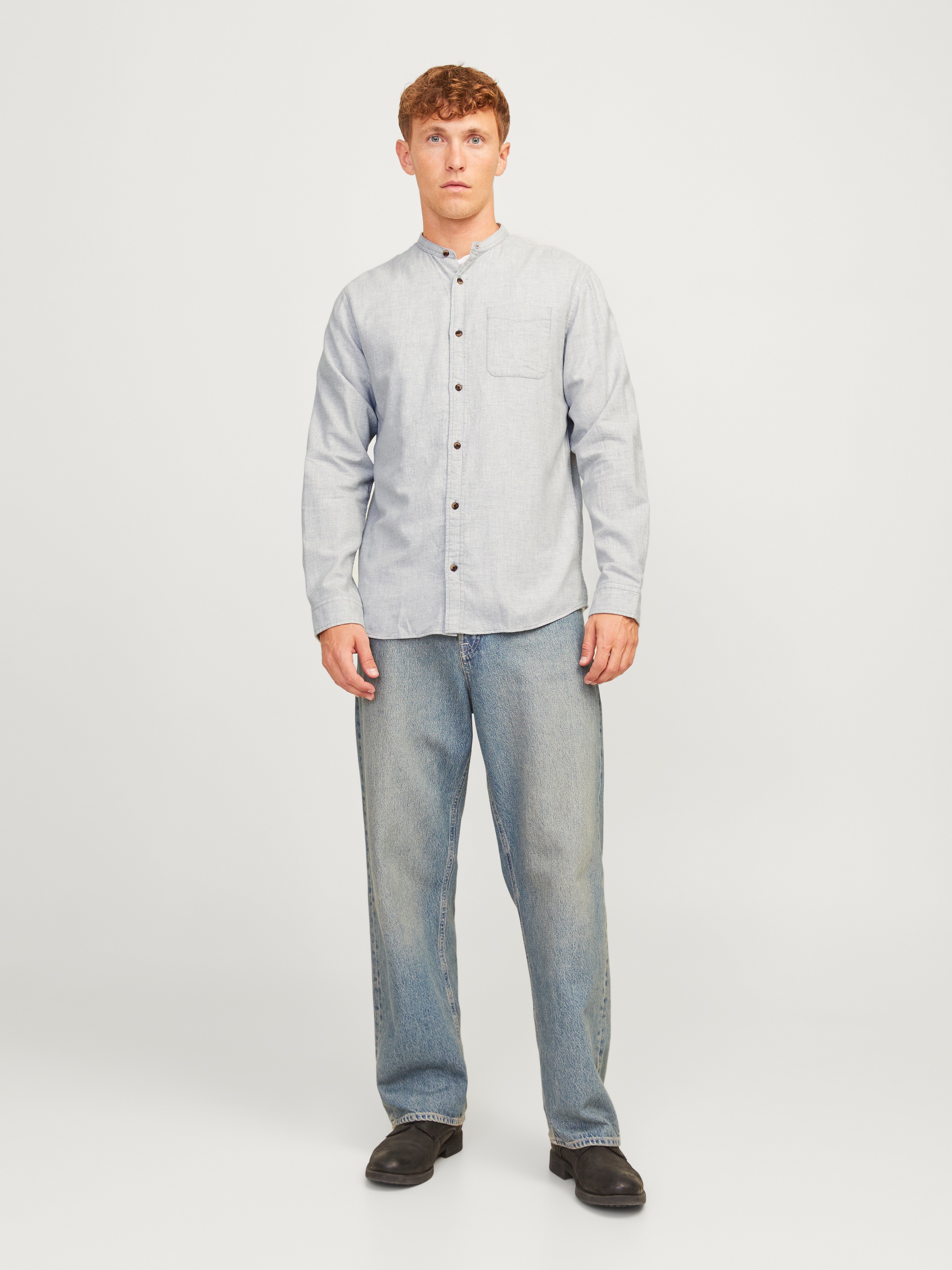 Jack & Jones Langarmhemd »JJEBAND MELANGE SHIRT LS SN«