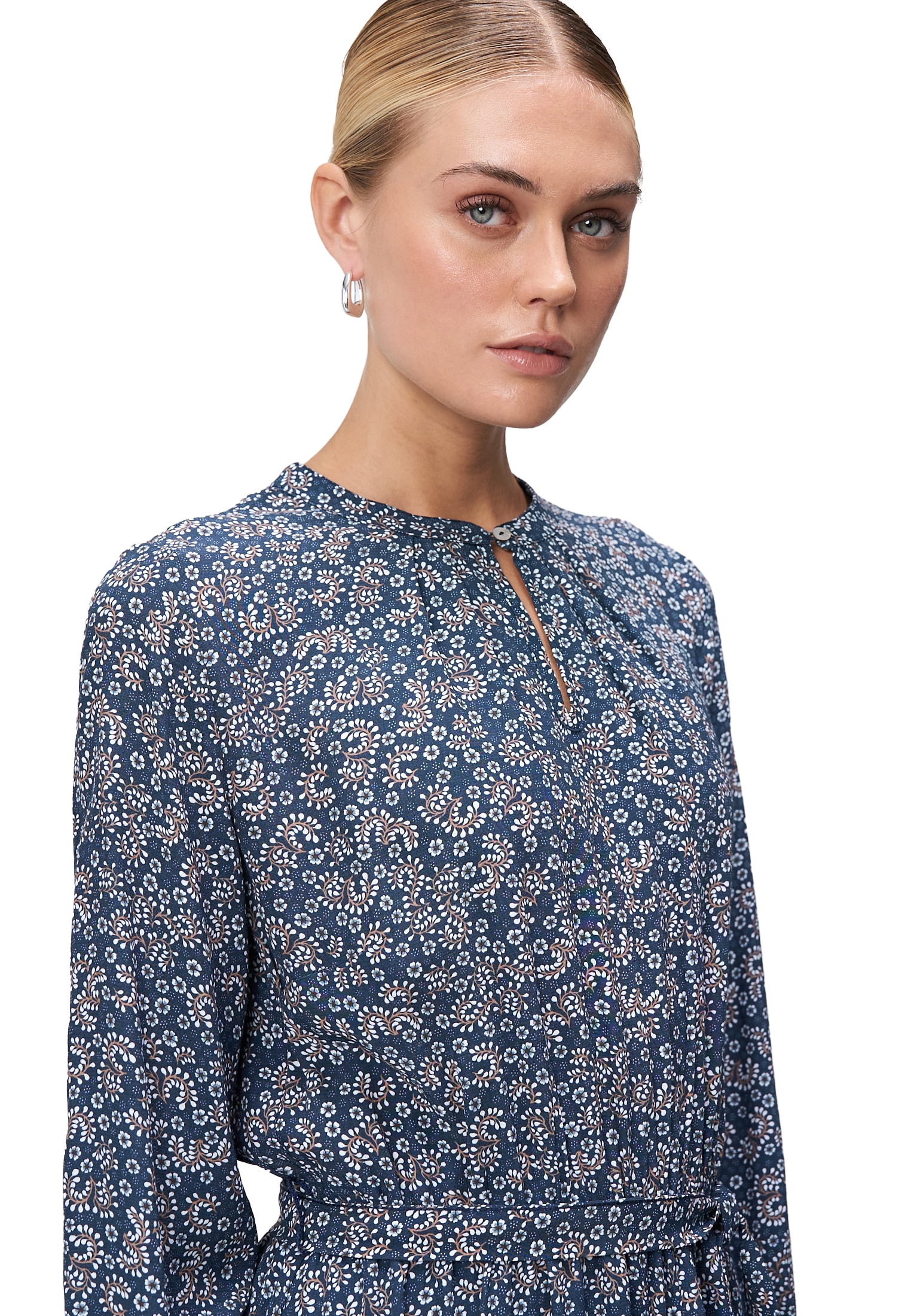 Zero Plisseekleid »Crepè-Kleid mit Bindegürtel«