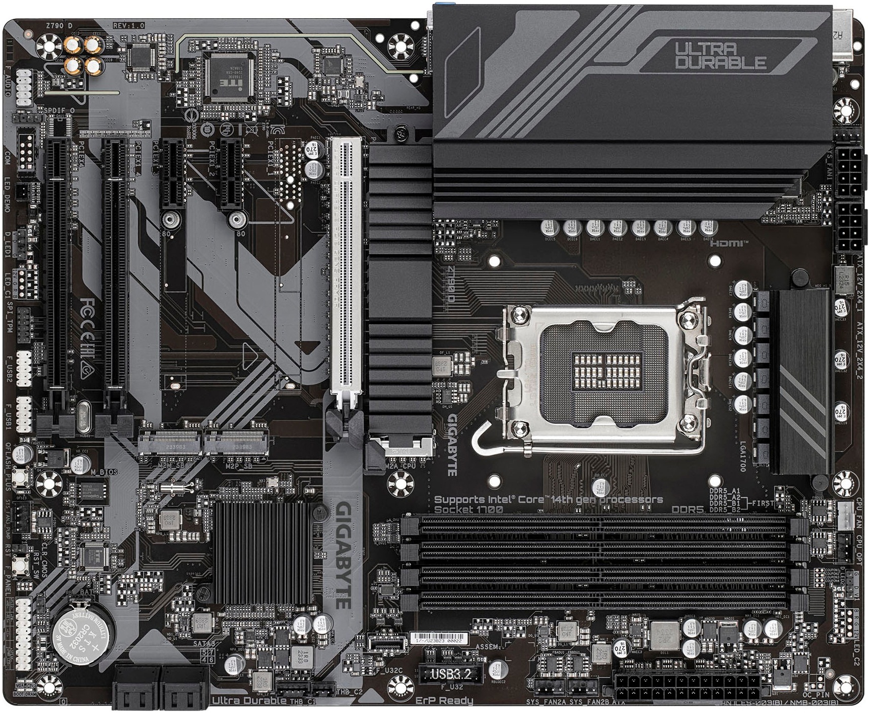 Gigabyte Mainboard »Z790 D Motherboard - Unterstützt Intel Core 14. Generation CPUs, 12+1+«
