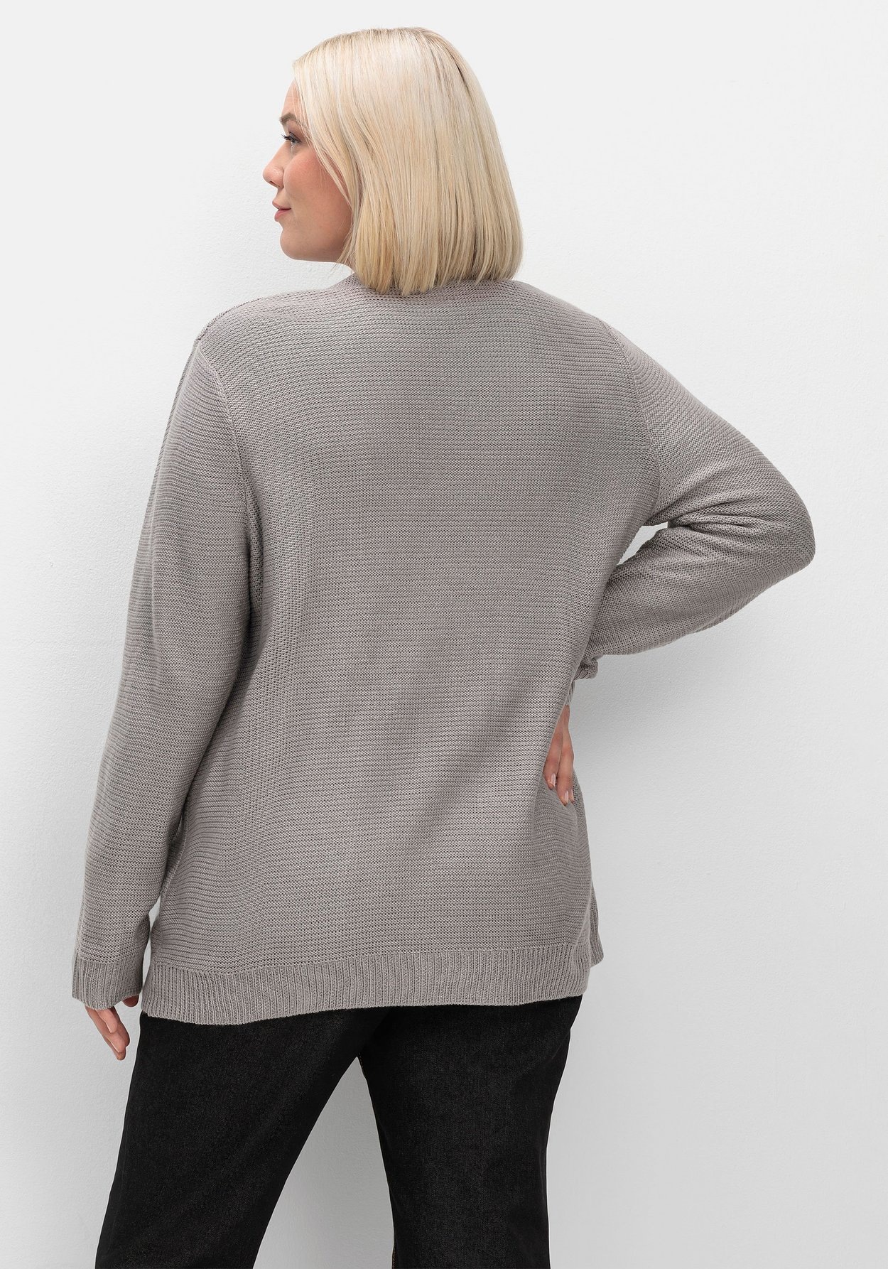 Sheego Strickjacke »Verschlusslose Strickjacke im Linksstrickmuster«