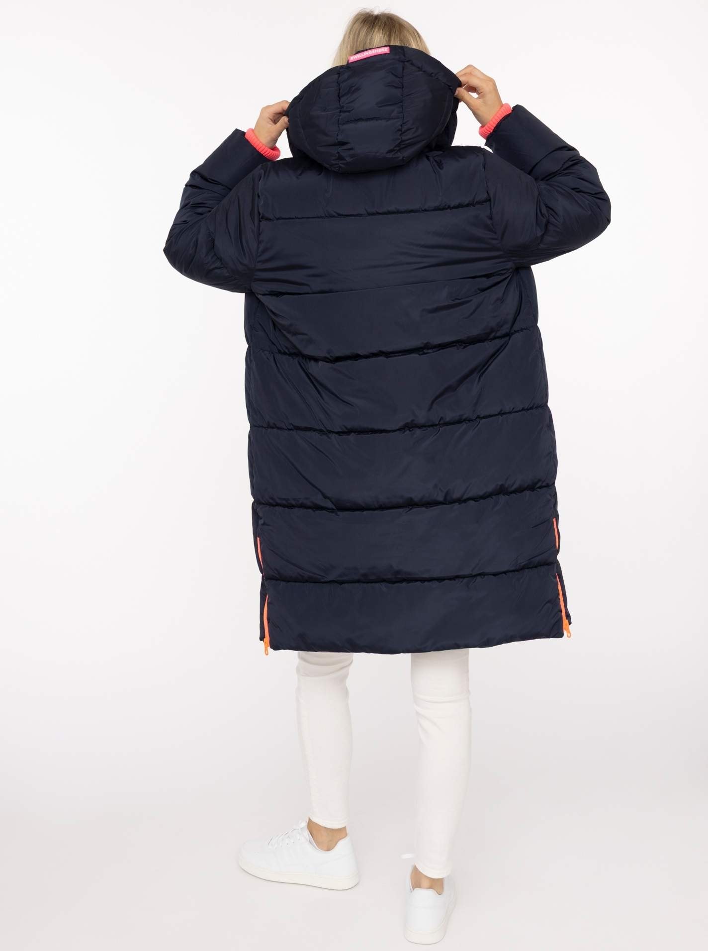 Zwillingsherz Steppmantel »„Cozy“« Kapuze, farbliche Details, Reißverschluss, elastische Bündchen