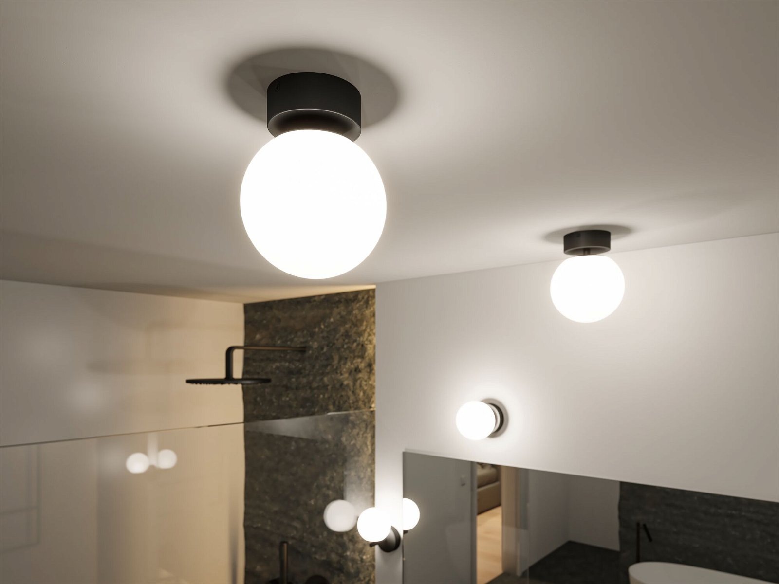 Paulmann LED Deckenleuchte »Selection Bathroom Gove IP44 3000K 5W Satin, Glas/Metall«, 1 flammig