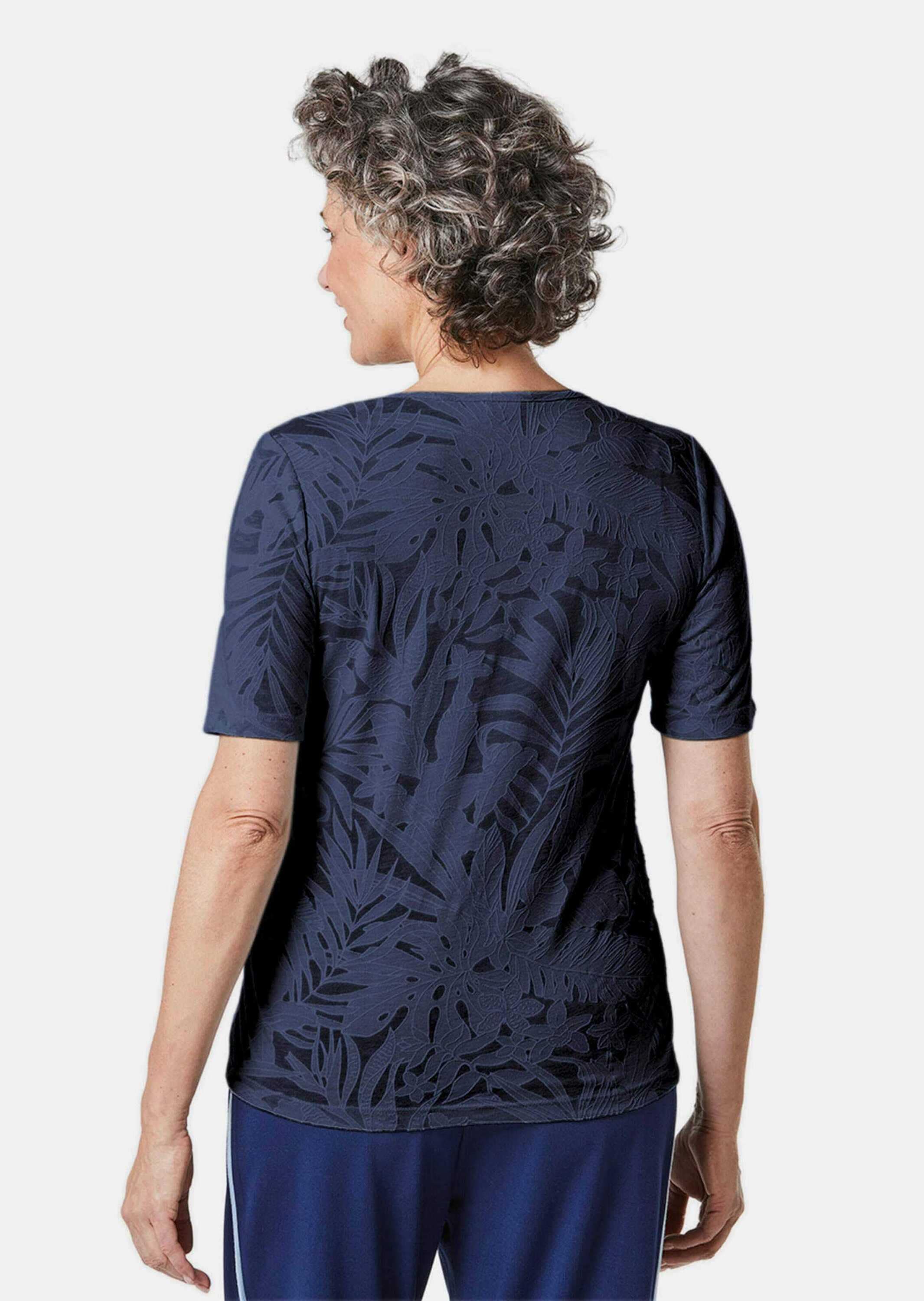 GOLDNER Kurzarmshirt »T-Shirt mit Ausbrenneroptik«