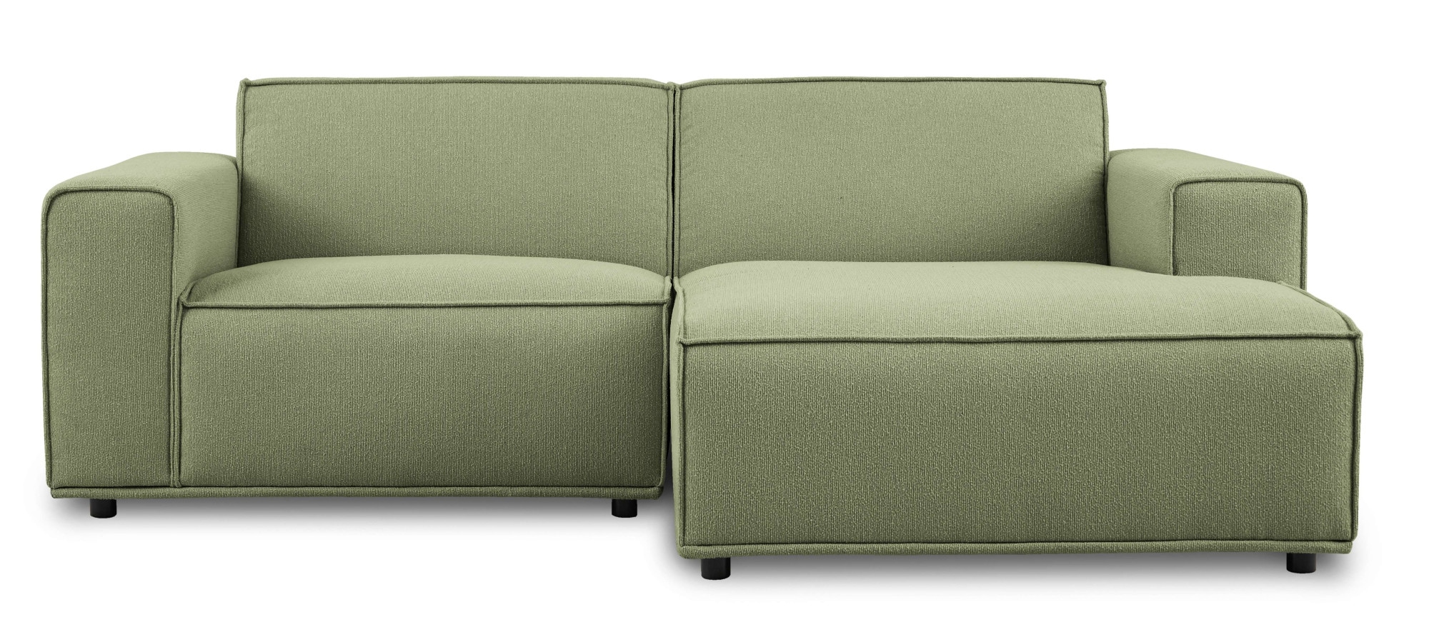 Home affaire Ecksofa »Avelin, 228 cm, L-Form, Chenille, Struktur-Boucle«, mit Wellenunterfederung, Kedernaht, bodentief, Skandi-Design