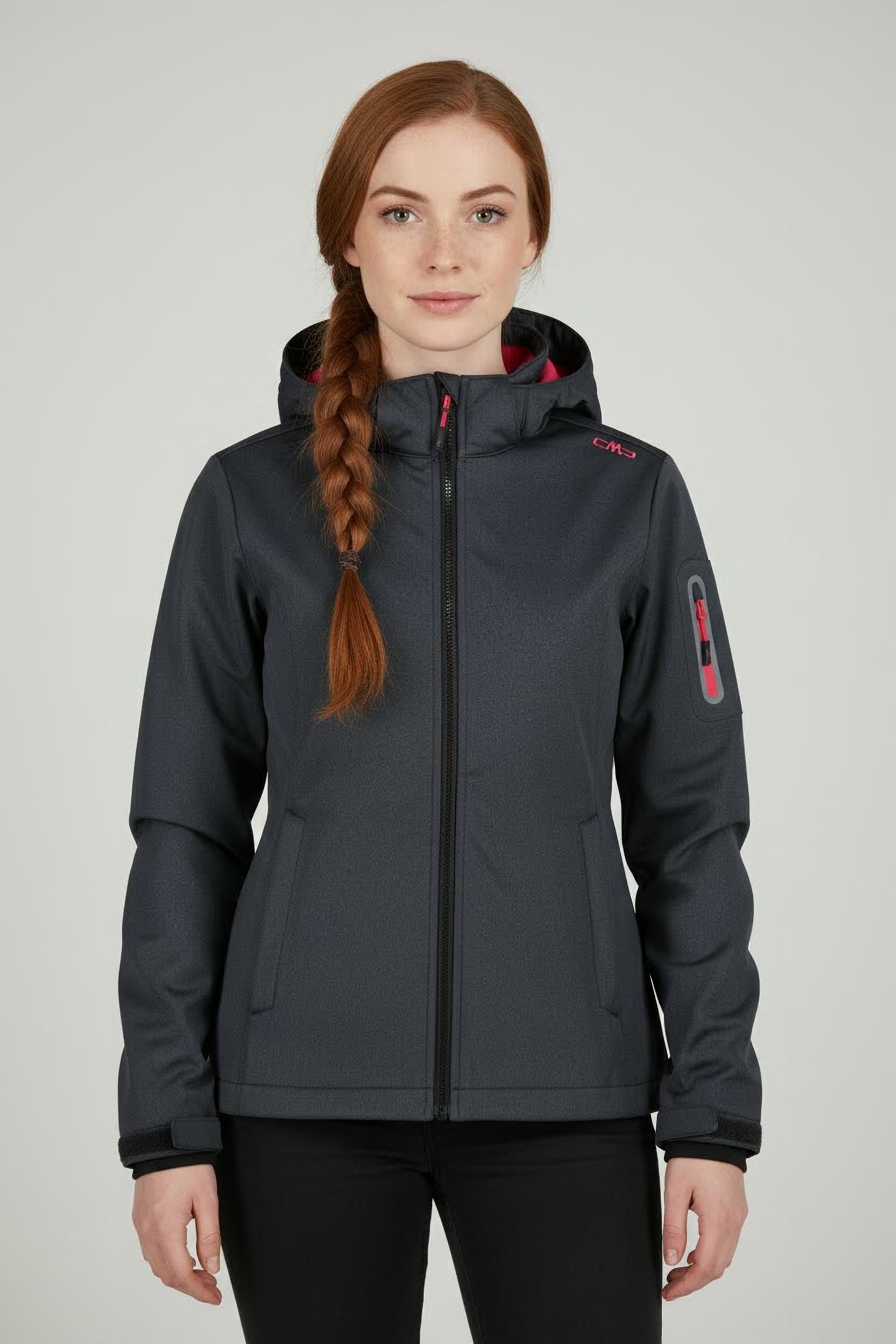 CMP Softshelljacke »WOMAN JACKET ZIP HOOD« 1 Stk. tlg. mit Kapuze sportlicher Stil, mit abnehmbarer Kapuze, wasserdicht, atmungsaktiv