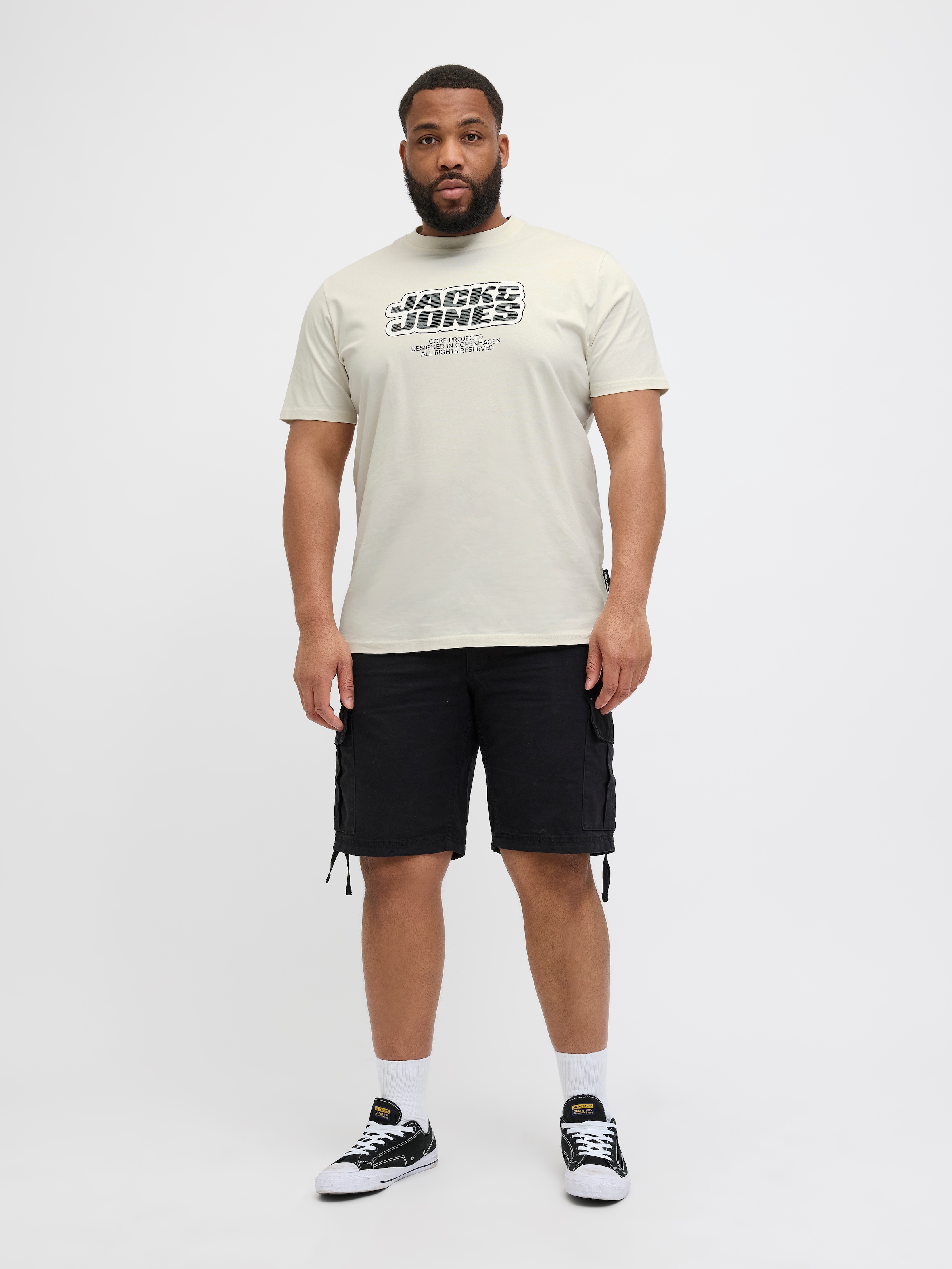 Jack & Jones PlusSize Print-Shirt »JCOLIDO AOP FRONT PRINT TEE SS CRE PLS«, mit Logo Print