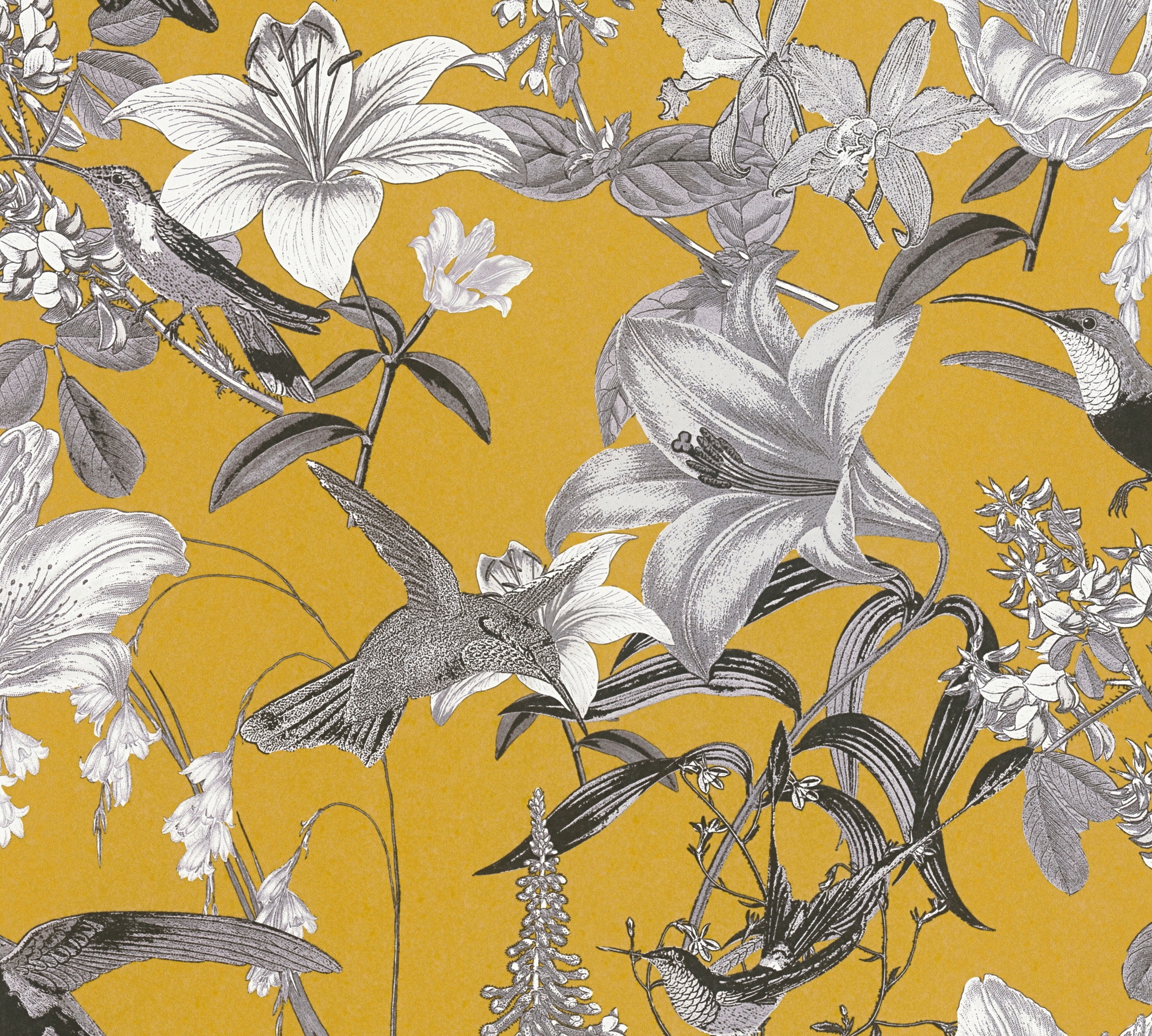 Architects Paper Vliestapete »Jungle Chic«, floral-botanisch-tropisch, Vogeltapete Tapete Blumen