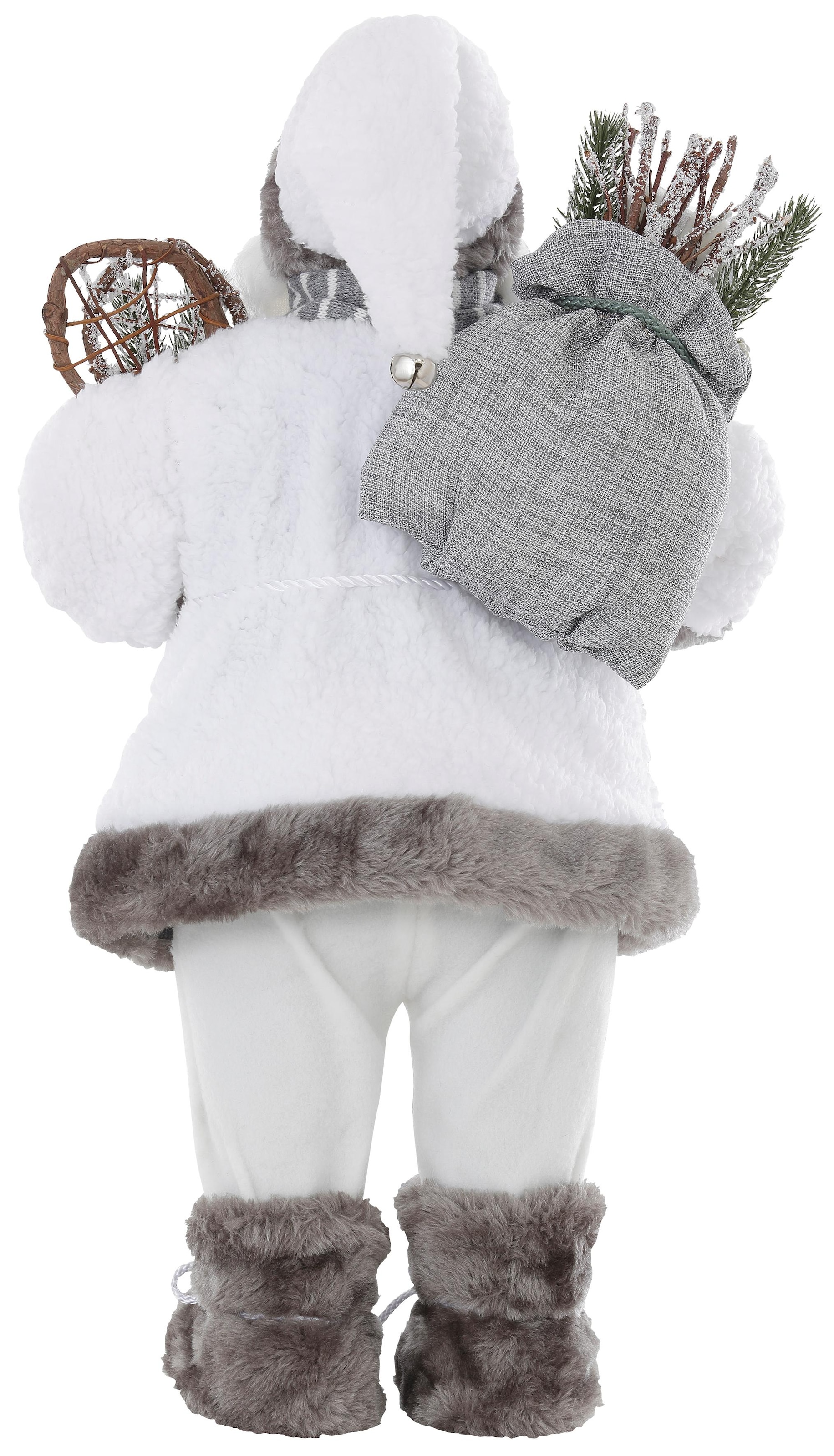HOSSNER - HOMECOLLECTION Weihnachtsmann »Santa mit weißem Mantel und Laterne«, Weihnachtsdeko