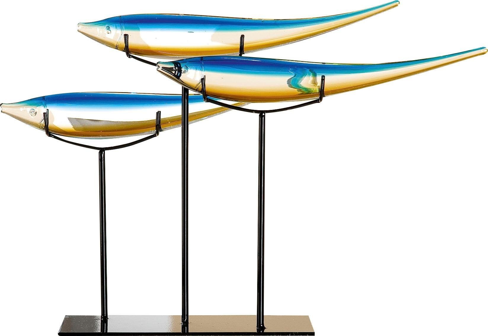 GILDE GLAS art Dekofigur »Fischschwarm«, blau, Glas