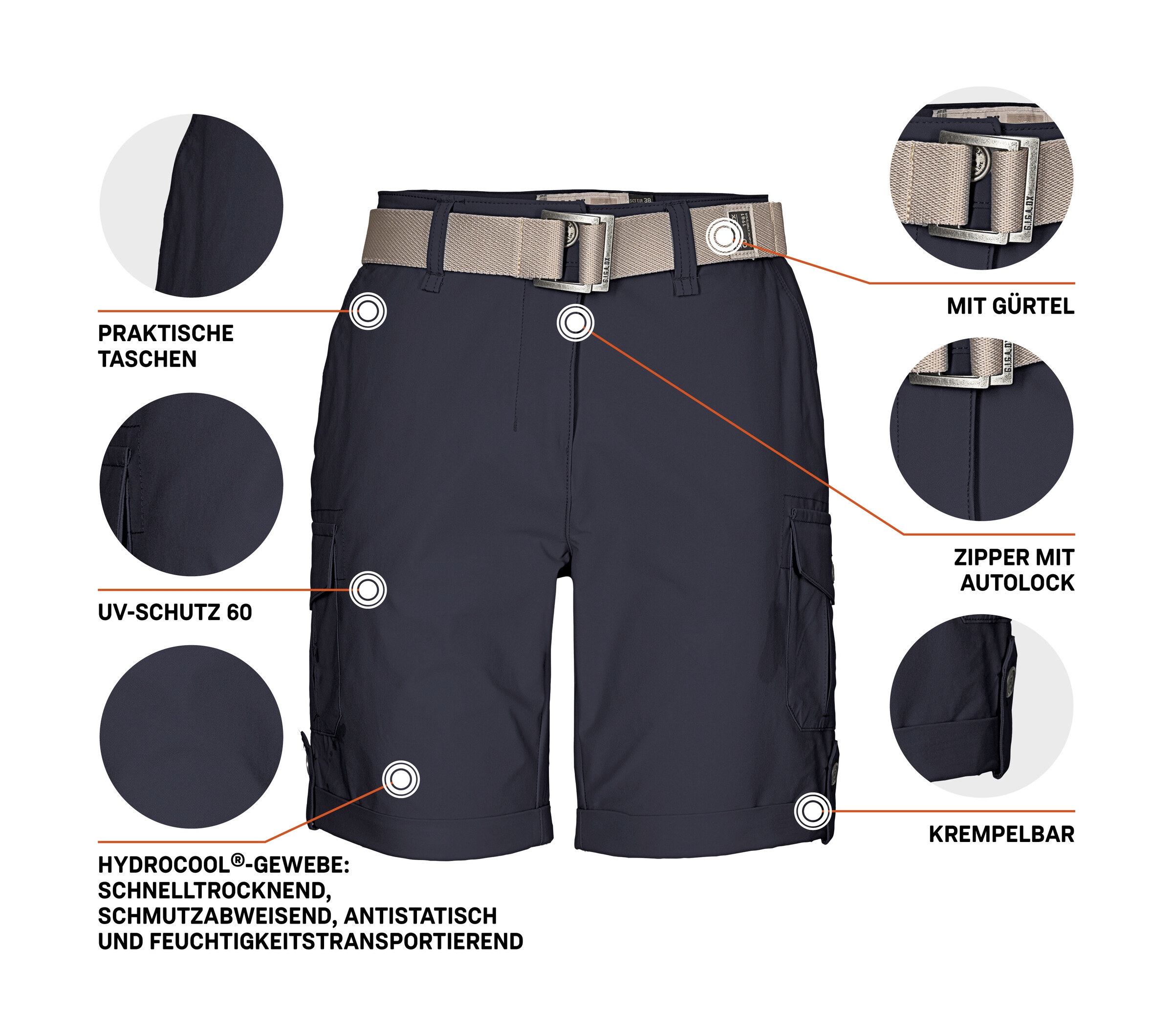 G.I.G.A. DX by killtec Shorts »GS 6 WMN SHRTS«  Shorts mit HYDROCOOL, schnelltrocknend, krempelbar, Comfort-Stretch