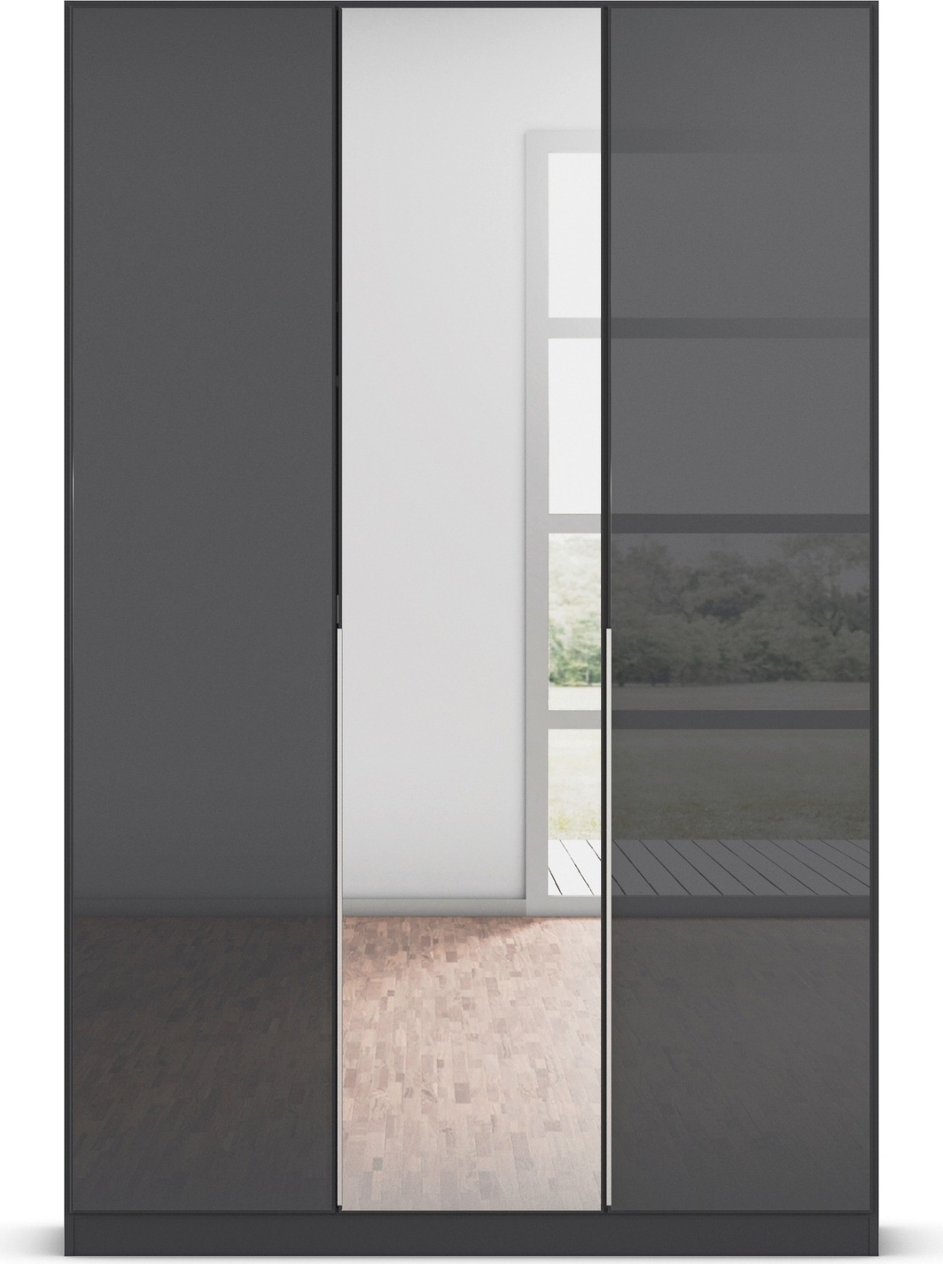 rauch Drehtürenschrank »Kleiderschrank Kleiderschränke Schrank Garderobe AGORDO mit Glasfront«, (in zwei Griff-Farben), durchdachte Innenausstattung, in 6 Breiten und 2 Höhen MADE IN GERMANY