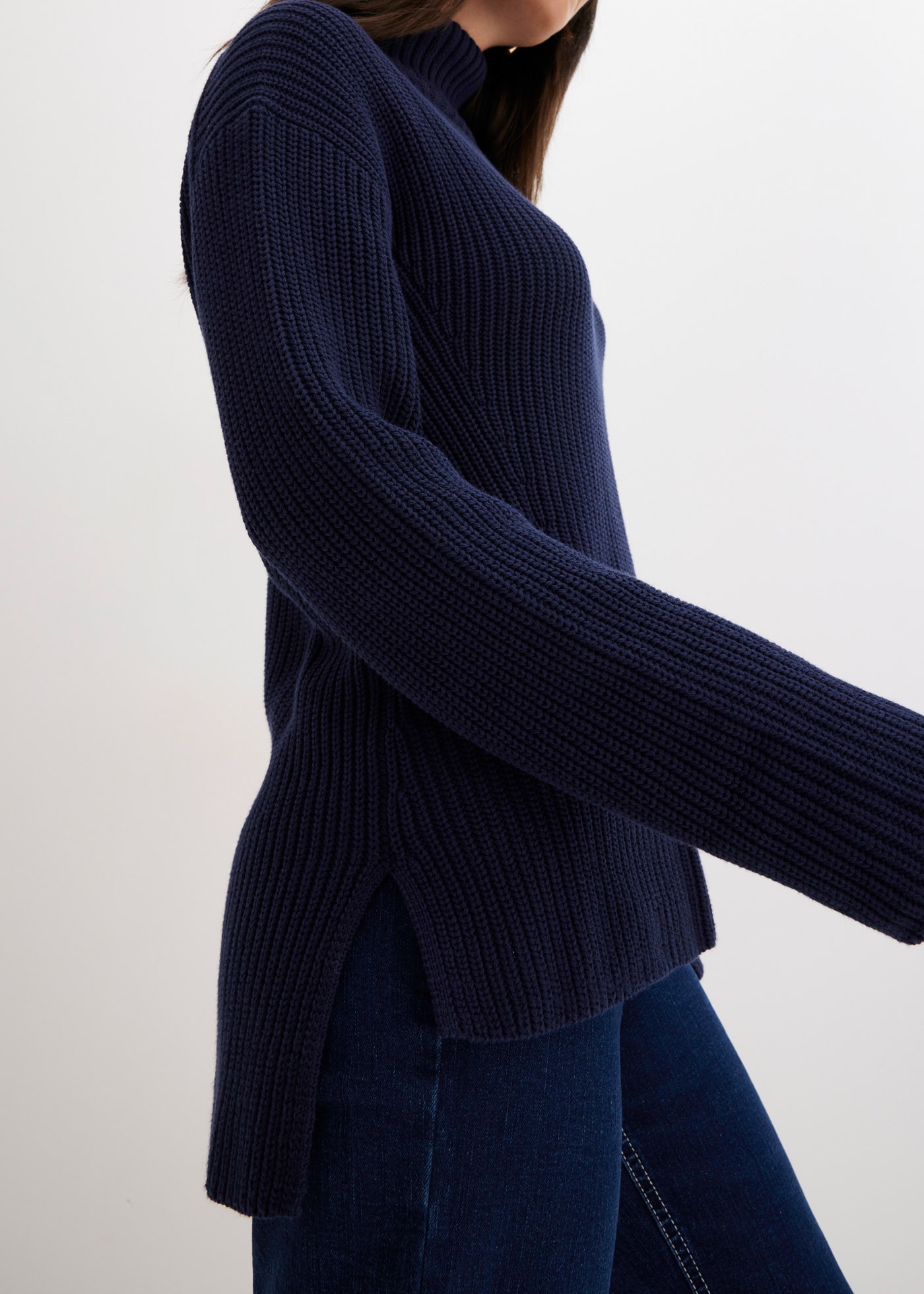 bonprix Rollkragenpullover »Rollkragenpullover aus reiner Baumwolle« Rollkragenpullover aus reiner Baumwolle