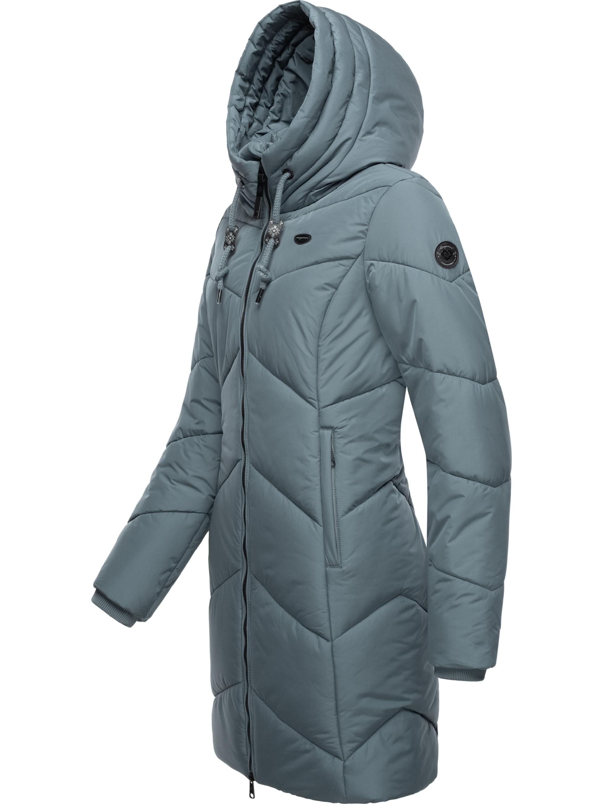 Ragwear Steppmantel »Steppmantel Novista«, Stylischer Wintermantel mit zick zack Muster und großer Kapuze