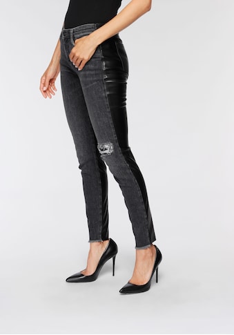 MAC Skinny-fit-Jeans »Skinny Leather-Back«, Vorne Jeans im Rücken Lederimitat und mit... kaufen