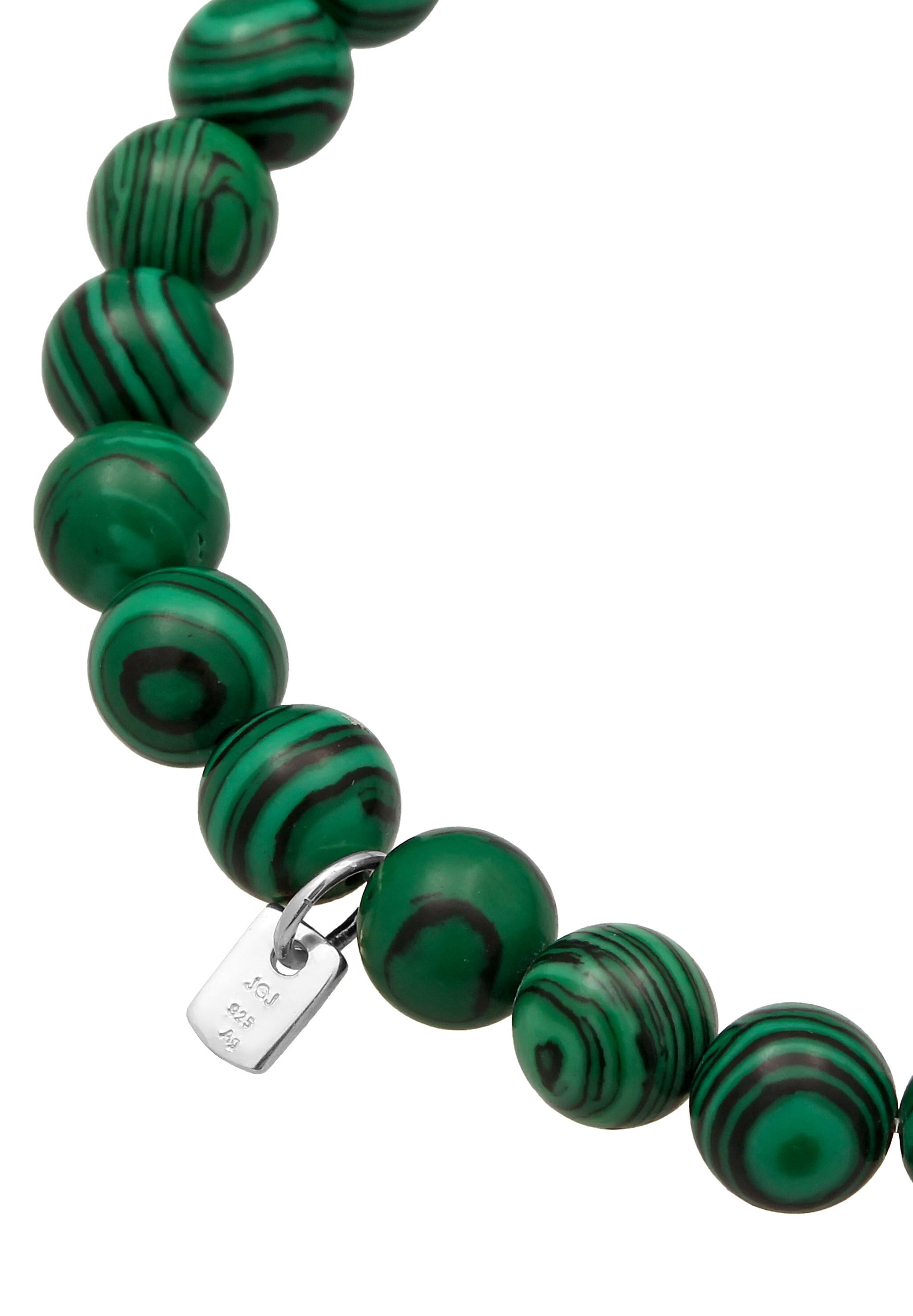 Kuzzoi Armkette »Armband Malachit Tigerauge Stein Perlen 925 Sterling Silber«