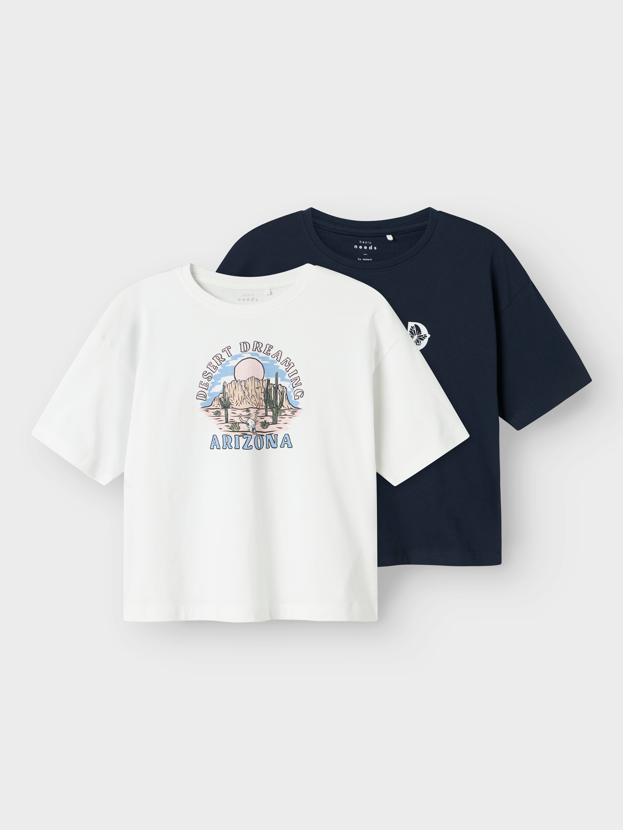 Name It Kurzarmshirt »NKFVEEN 2P SS RLX TOP«, (Packung, 2 tlg.)