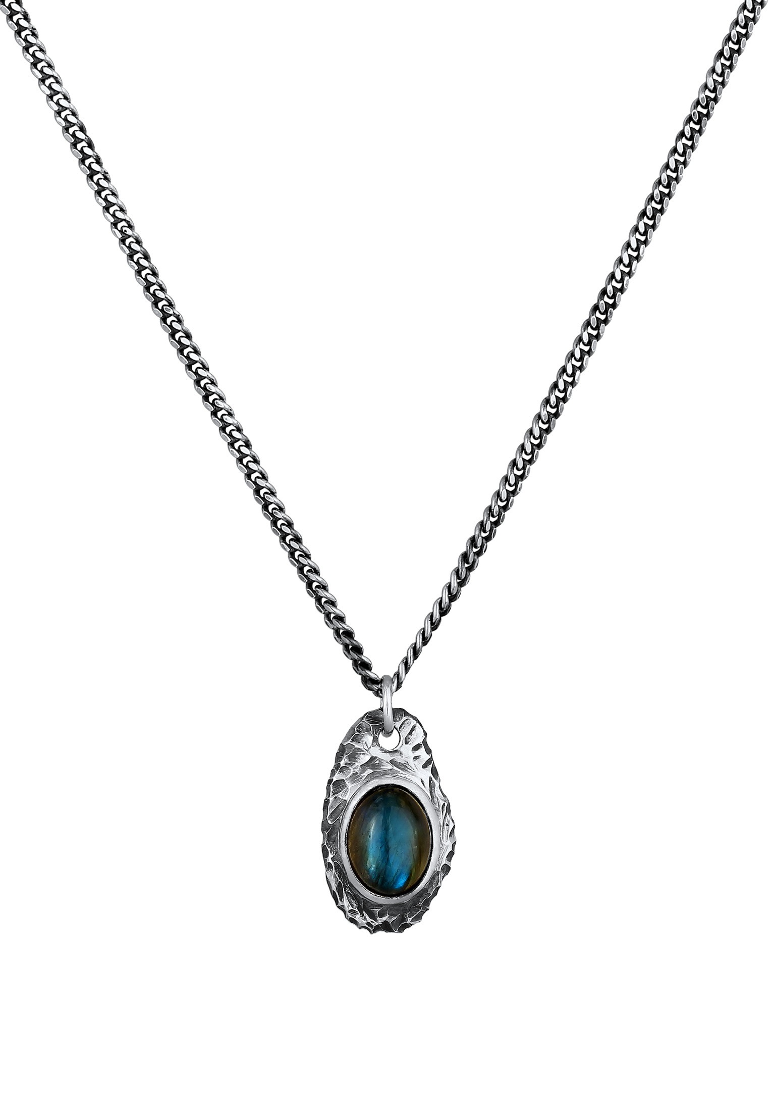 Kuzzoi Kette mit Anhänger »Halskette Herren Labradorit Anhänger 925 Silber«