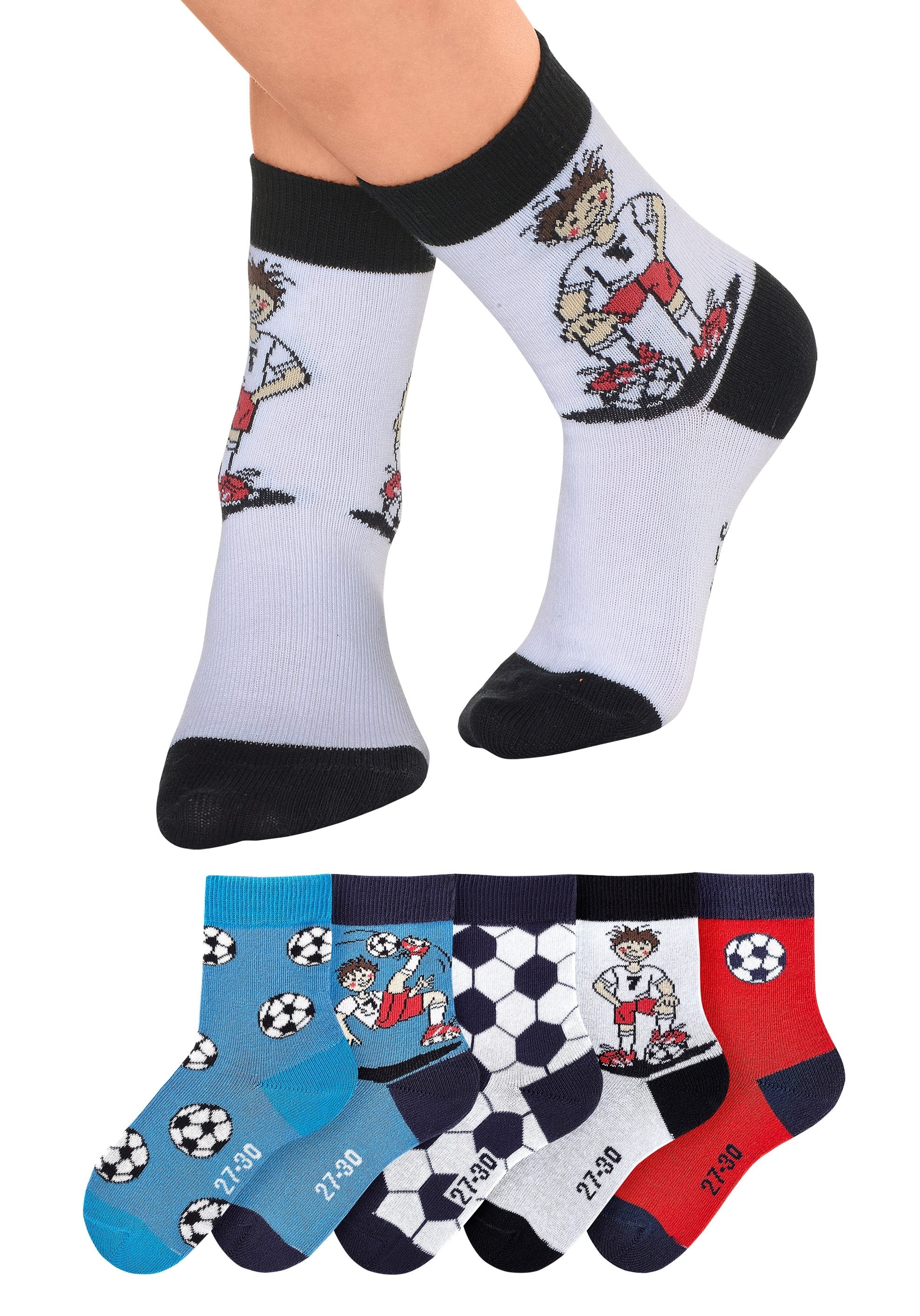 H.I.S Socken, (5 Paar), mit Fußballmotiven bei OTTO