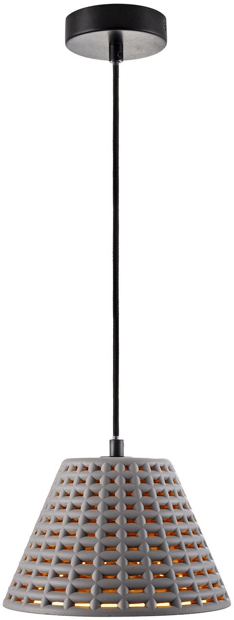 Paco Home Pendelleuchte »GITTA«, 1 flammig, Leuchtmittel E27 | ohne Leuchtmittel, Hängelampe LED, E27 Gitter Lampe Wohnzimmer Esszimmer Küche Beton