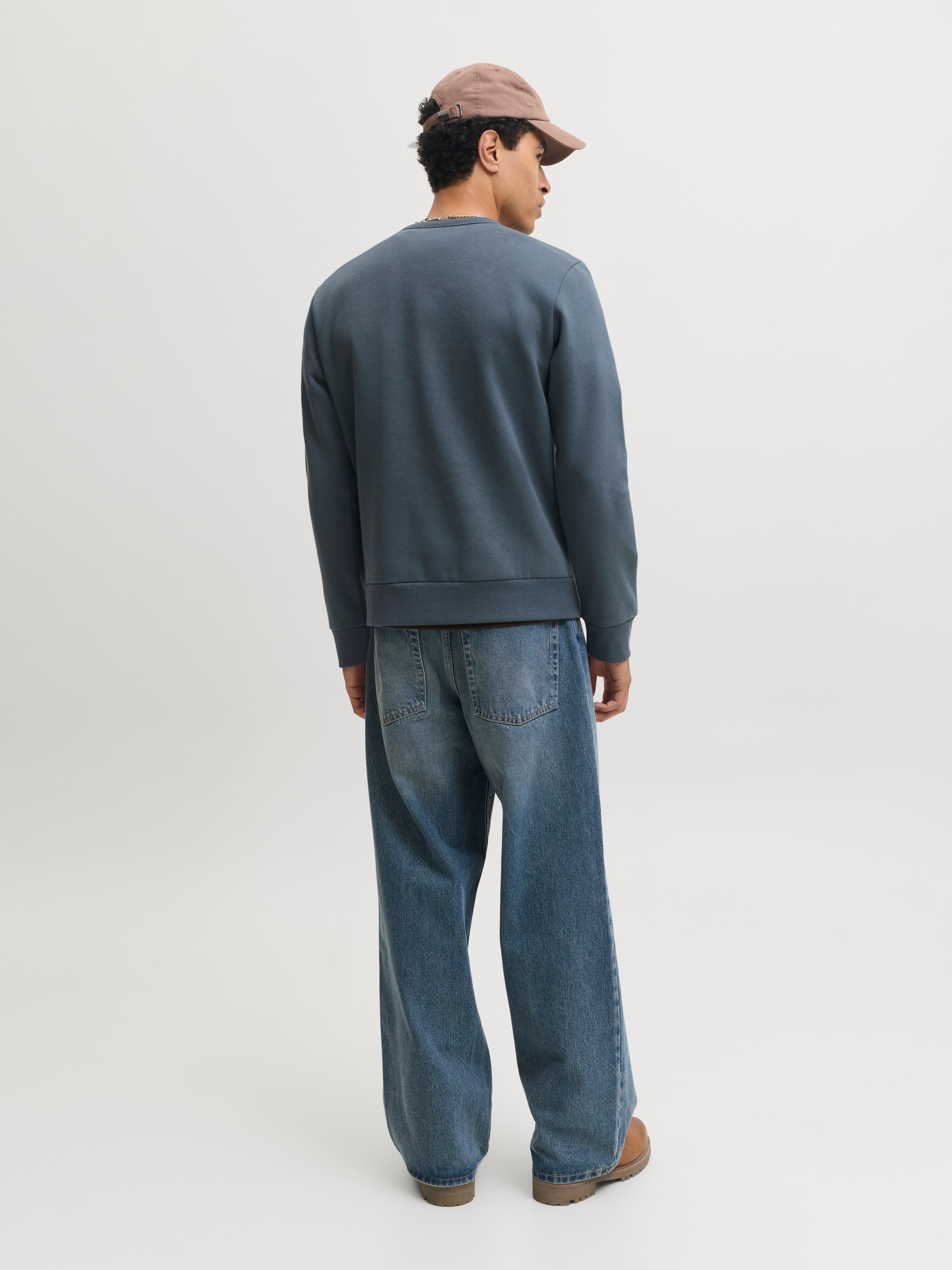 Jack & Jones Sweatshirt »JJCLEVELAND SWEAT CREW NECK«, Materialmix, regular fit
