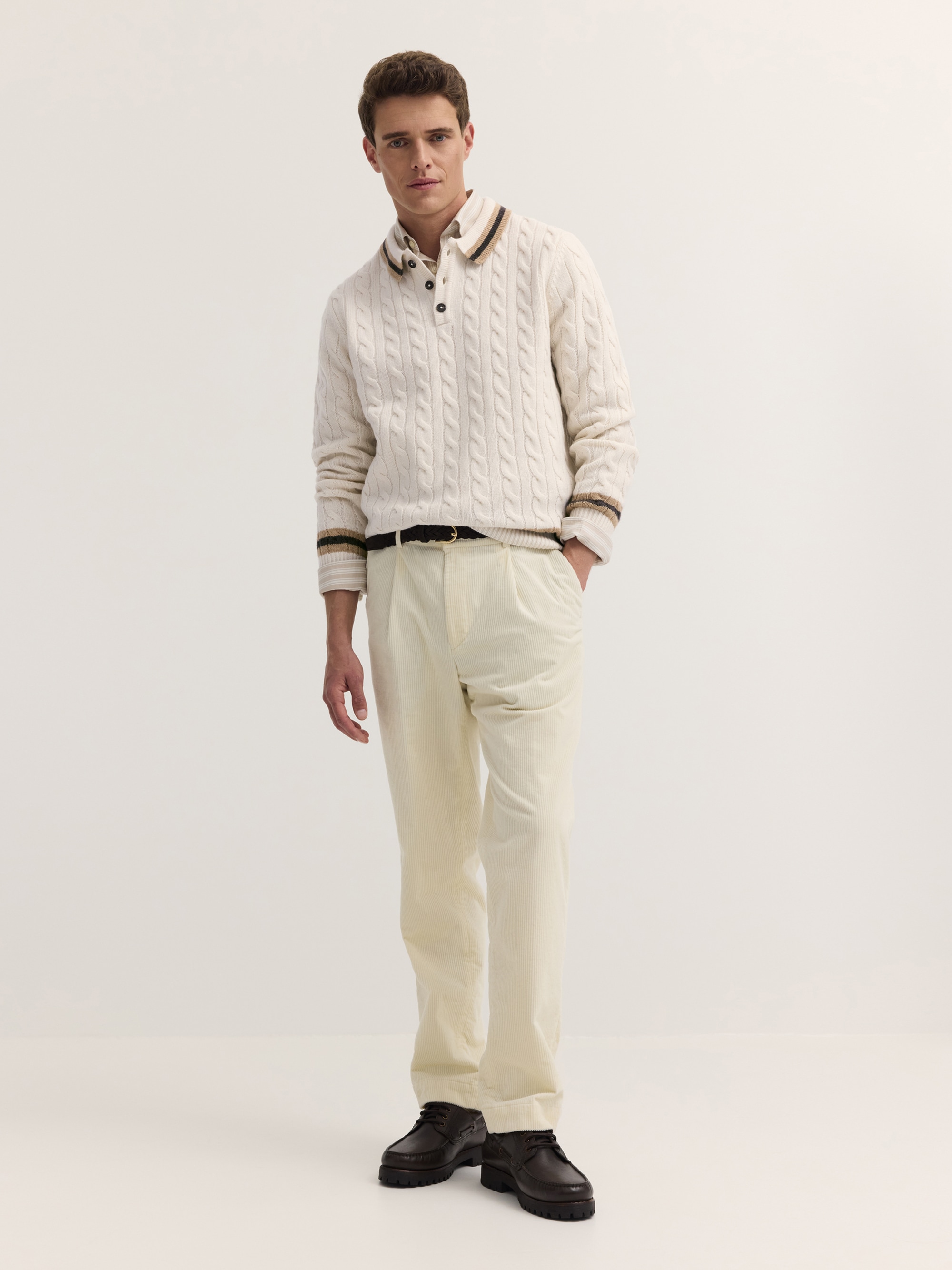 bugatti Poloshirt »Regular Fit« Regular Fit Wollmix Zopfmuster