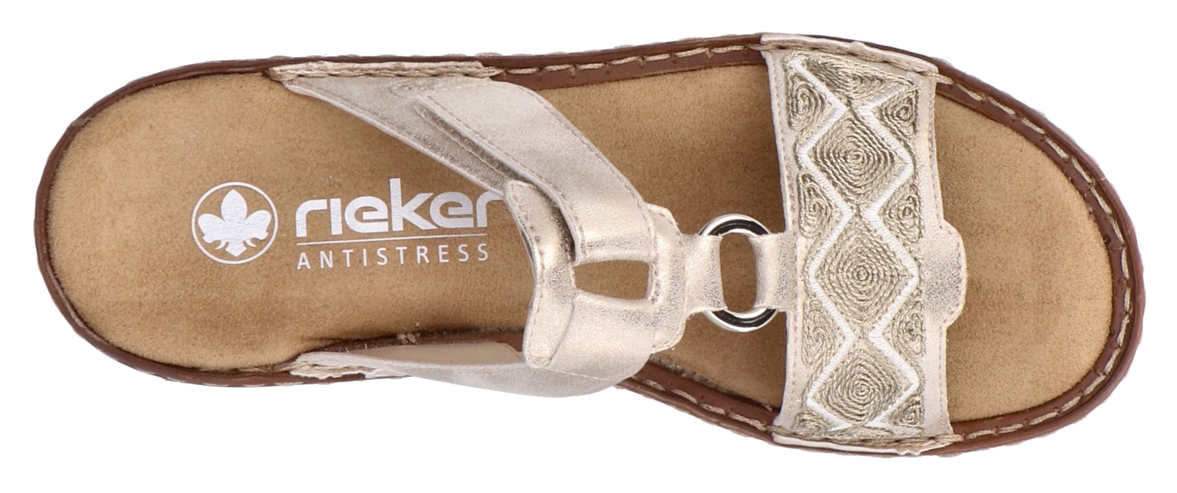 Rieker Pantolette, Sommerschuh, Strandschuh, Schlappen, Urlaubschuh mit Klettverschluss