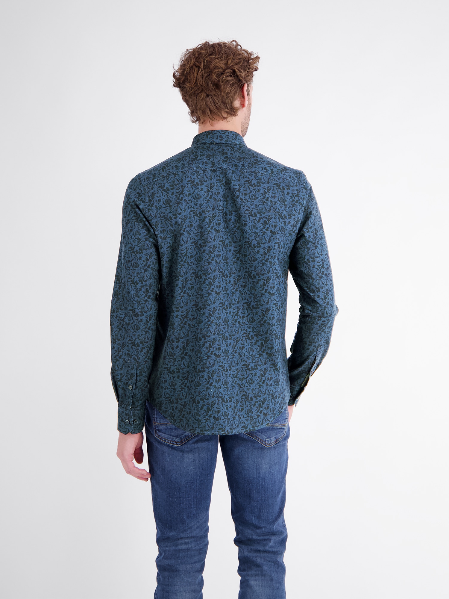 LERROS Langarmhemd »Herrenhemd mit trendigem Printdesign aus reiner Baumwolle«