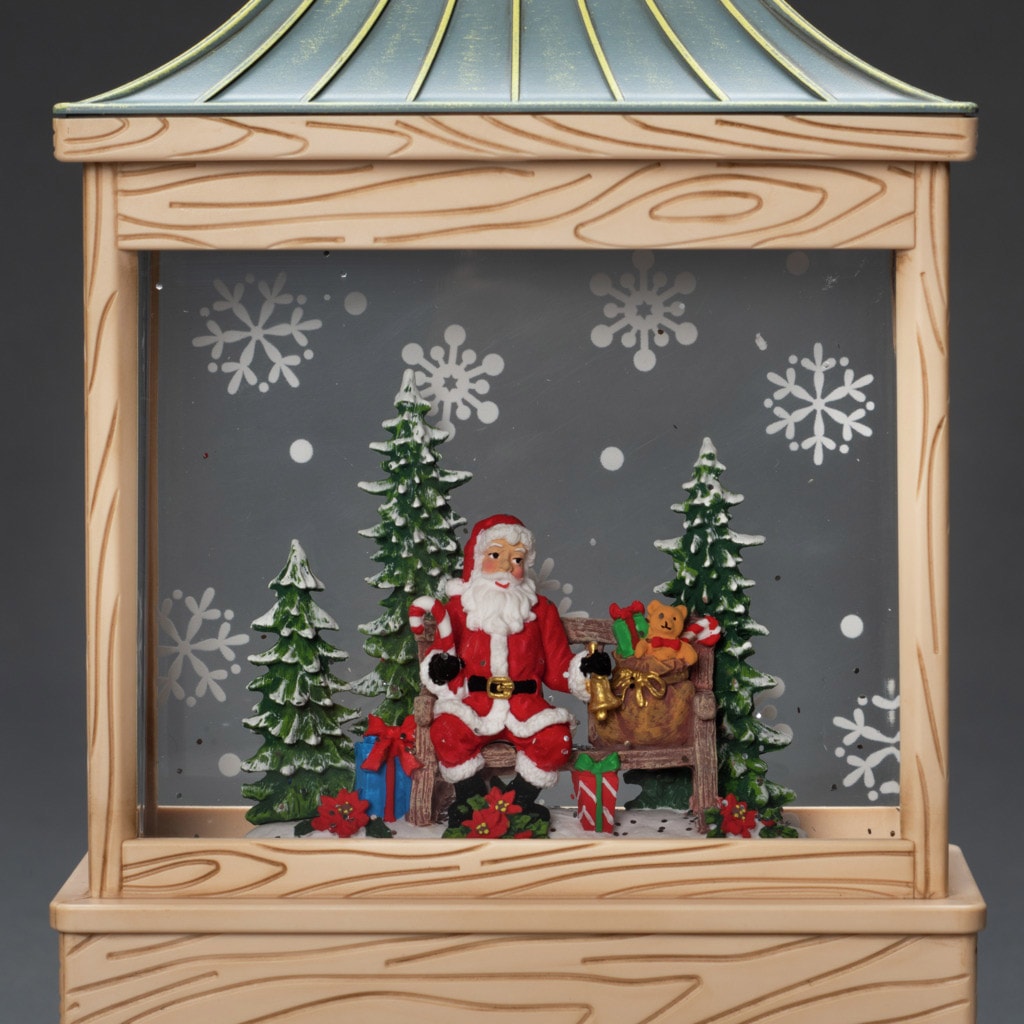 KONSTSMIDE LED Laterne »Wasserlaterne Santa und Baum, Weihnachtsdeko«, naturfarben, wassergefüllt, 5h Timer, 1 warm weiße Diode