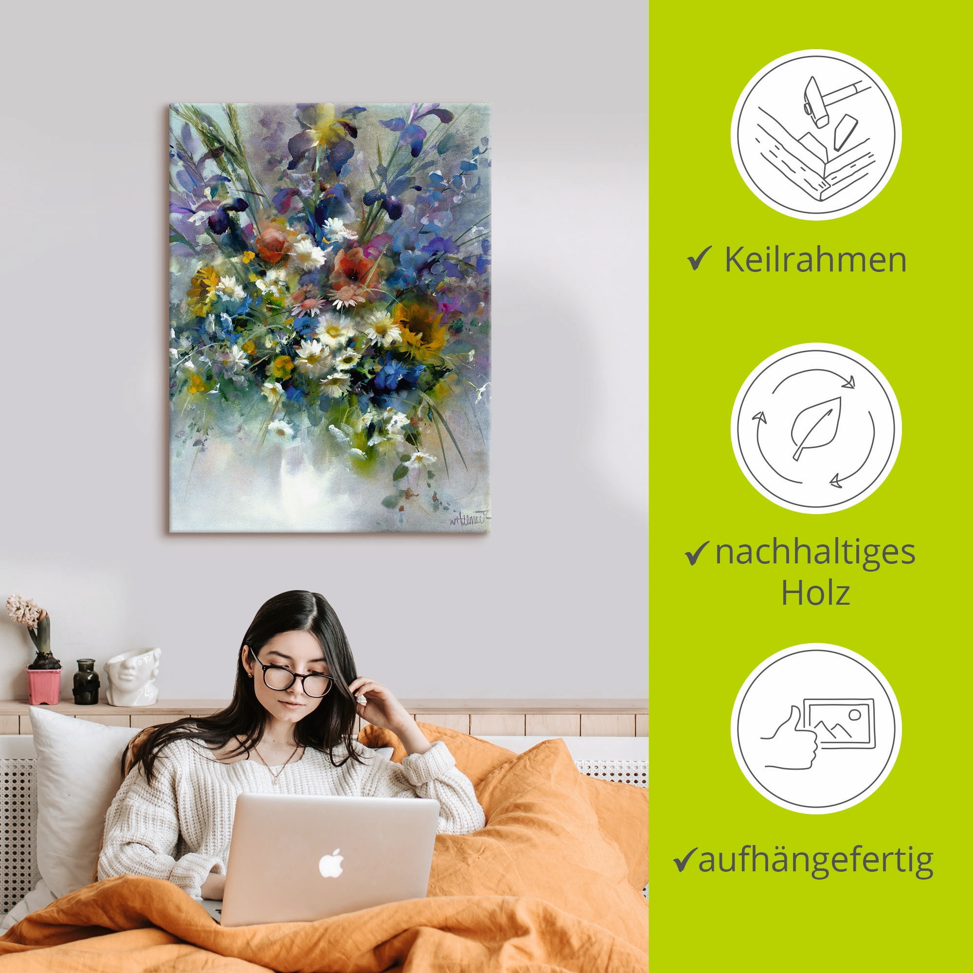Artland Wandbild »Blumen Impression«, Blumen, (1 St.), als Leinwandbild, Poster in verschied. Größen