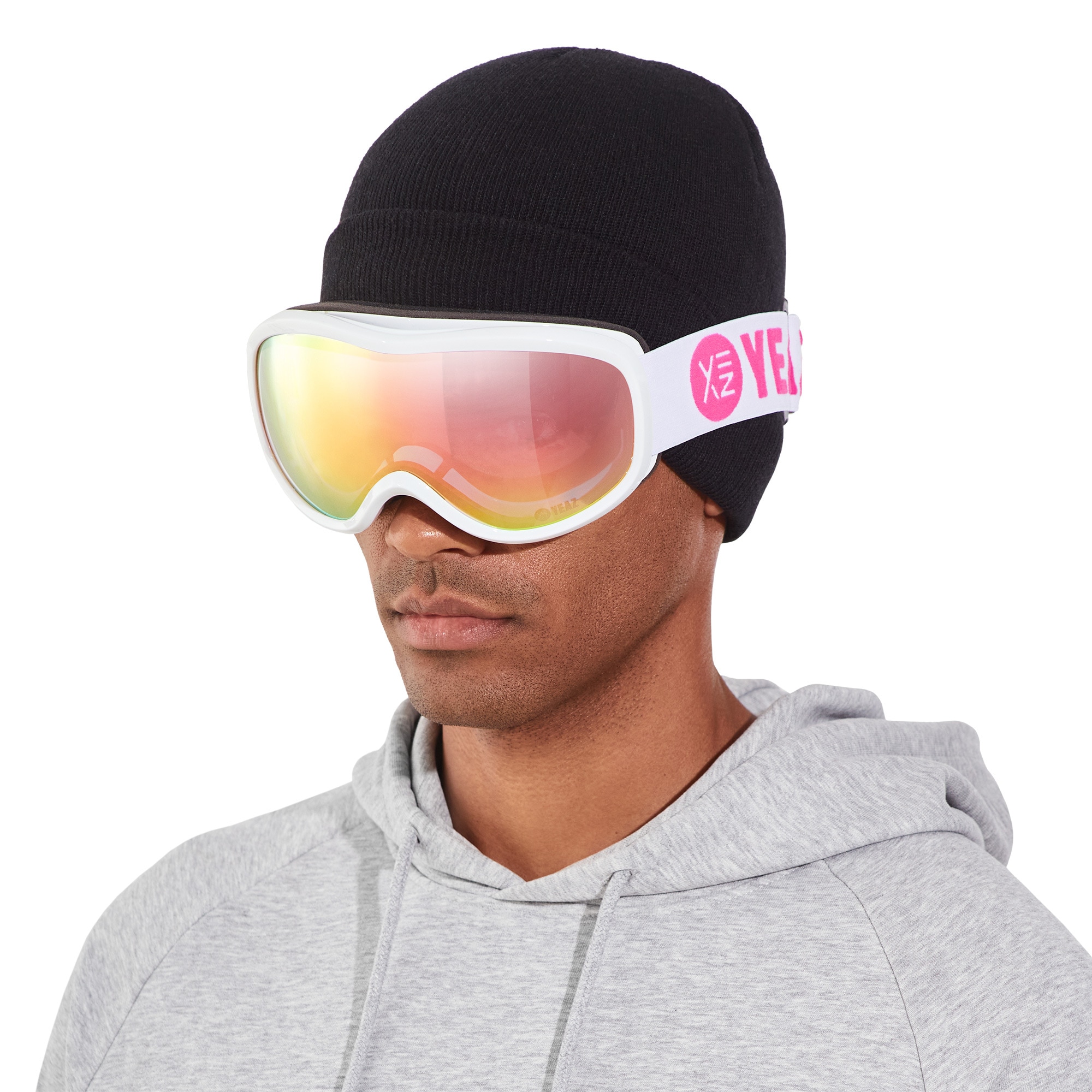 YEAZ Snowboardbrille »Ski- und Snowboard-Brille pink/weiss STEEZE«