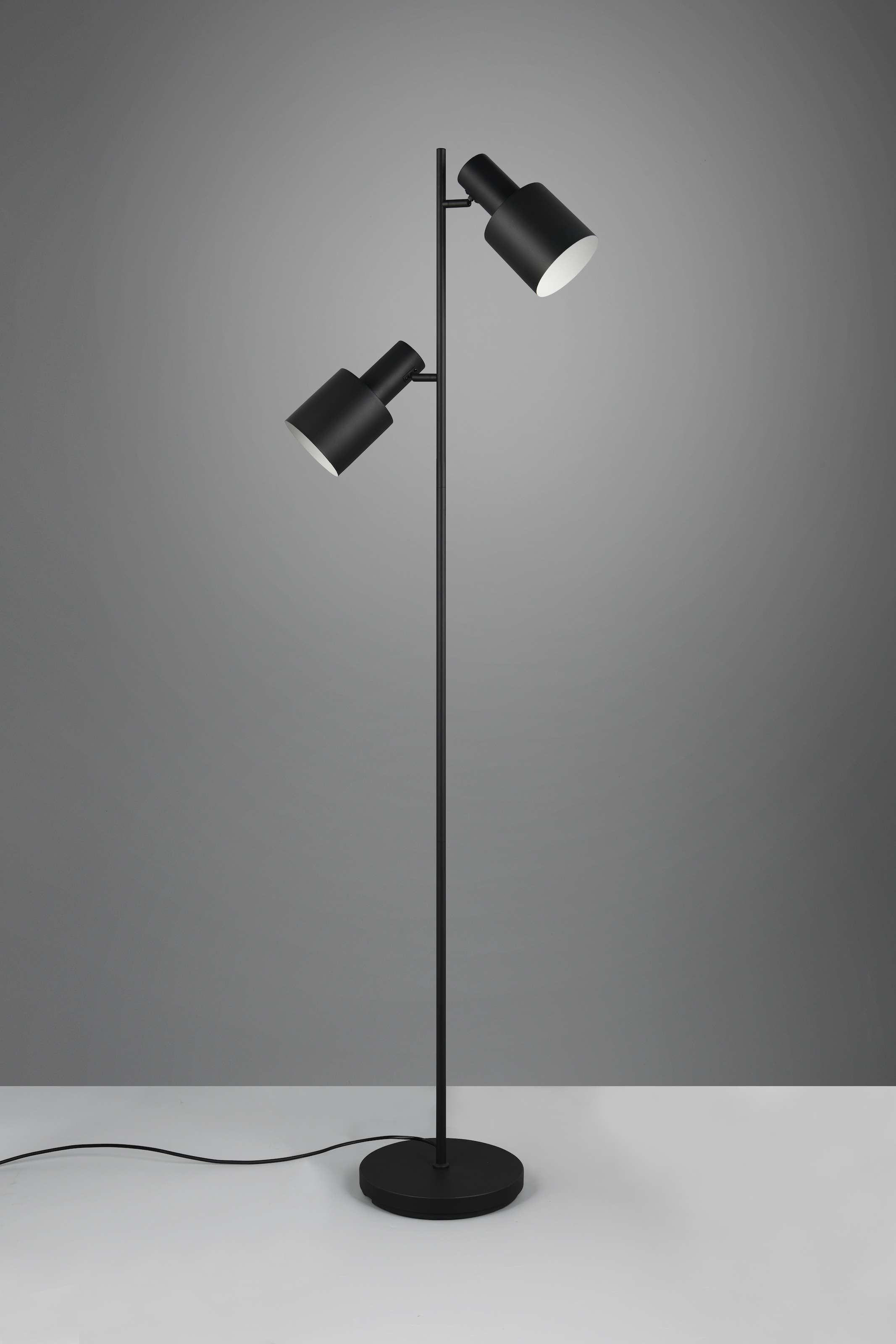 TRIO Leuchten Stehlampe »AGUDO, Stehleuchte 2-flammig, exkl 2xE27 max 10W, mit Fußschalter« E27 1 Stk. warmweiß - kaltweiß 161cm hoch, Metall Lampenschirme, Stehlampe Wohnzimmer Esszimmer