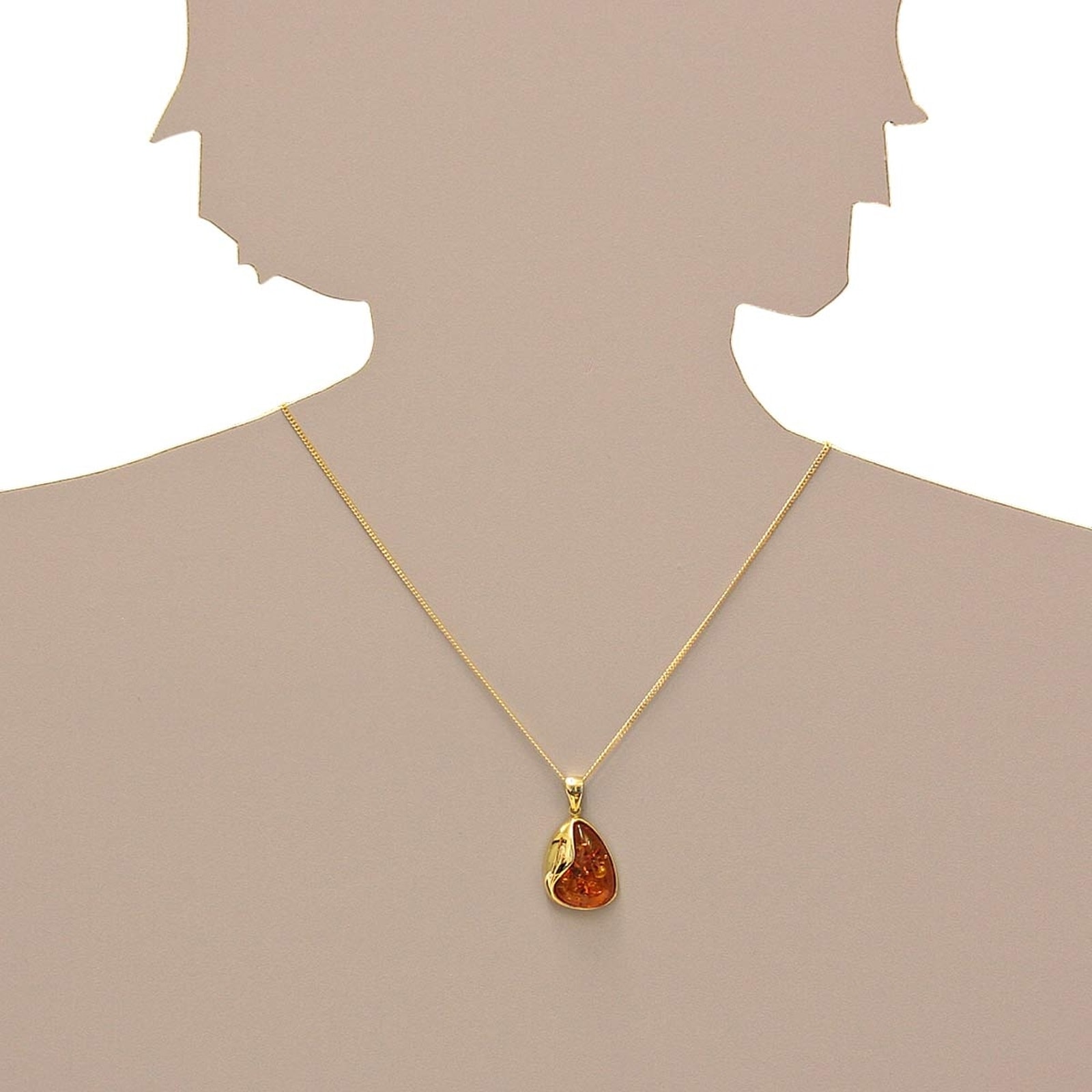 OSTSEE-SCHMUCK Kettenanhänger »- Jeska 34 mm - Gold 333/000 - Bernstein«
