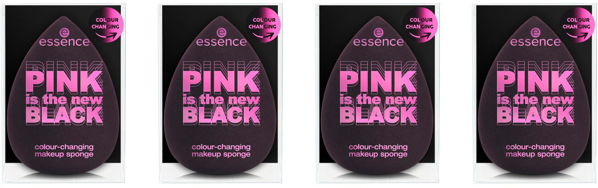 Essence Make-up Schwamm »PINK is the new BLACK colour-changing makeup sponge«, (4er-Set), Colour-changing