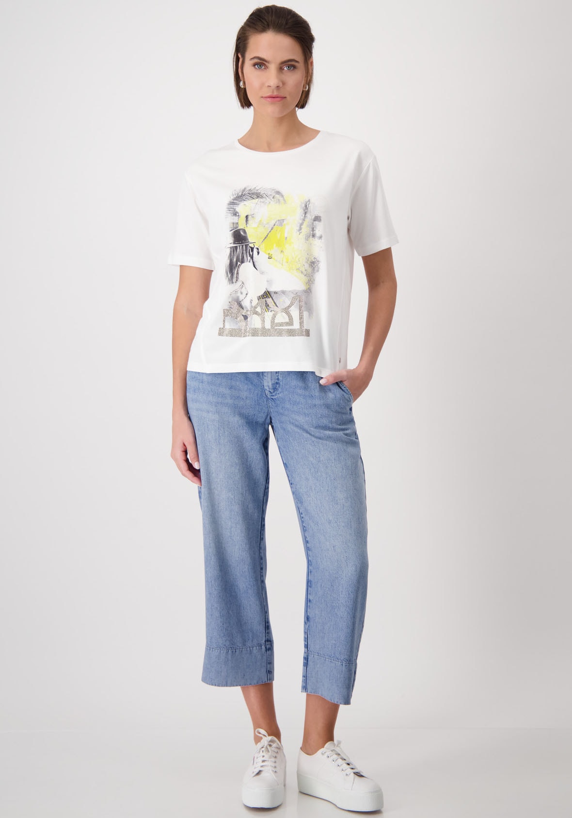 Monari Rundhalsshirt, mit Frontprint