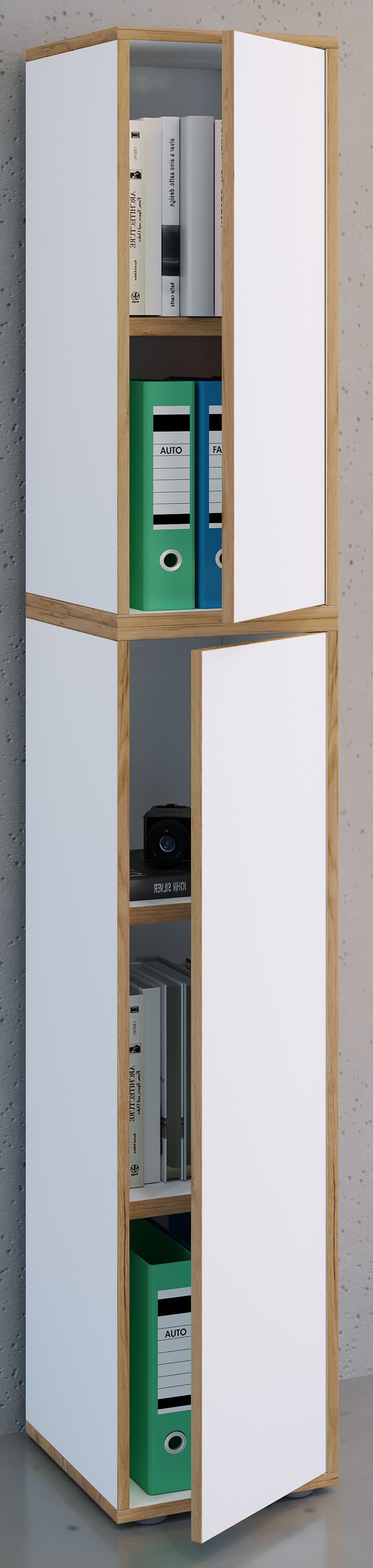 VCM Aktenschrank »VCM Holz Büroschrank Ordner Aktenschrank Büromöbel Schrank Salia 5-fach Breite 30 cm Drehtür« 1 Stk. tlg.