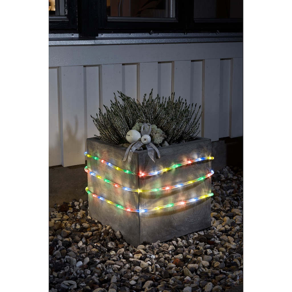 KONSTSMIDE LED-Lichterschlauch »Weihnachtsdeko aussen«, 96 St.-flammig, 6 m, mit Lichtsensor und 6h und 9h Timer, 96 bunte Dioden