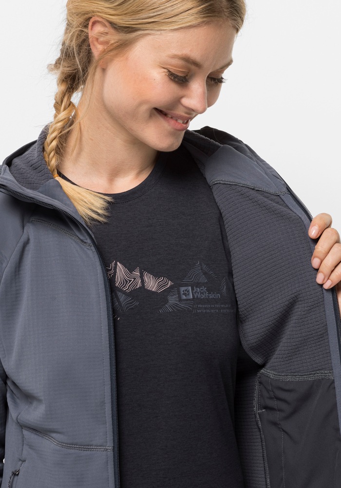 Jack Wolfskin Kapuzenfleecejacke »KOLBENBERG HOODED FZ W«, mit Kapuze
