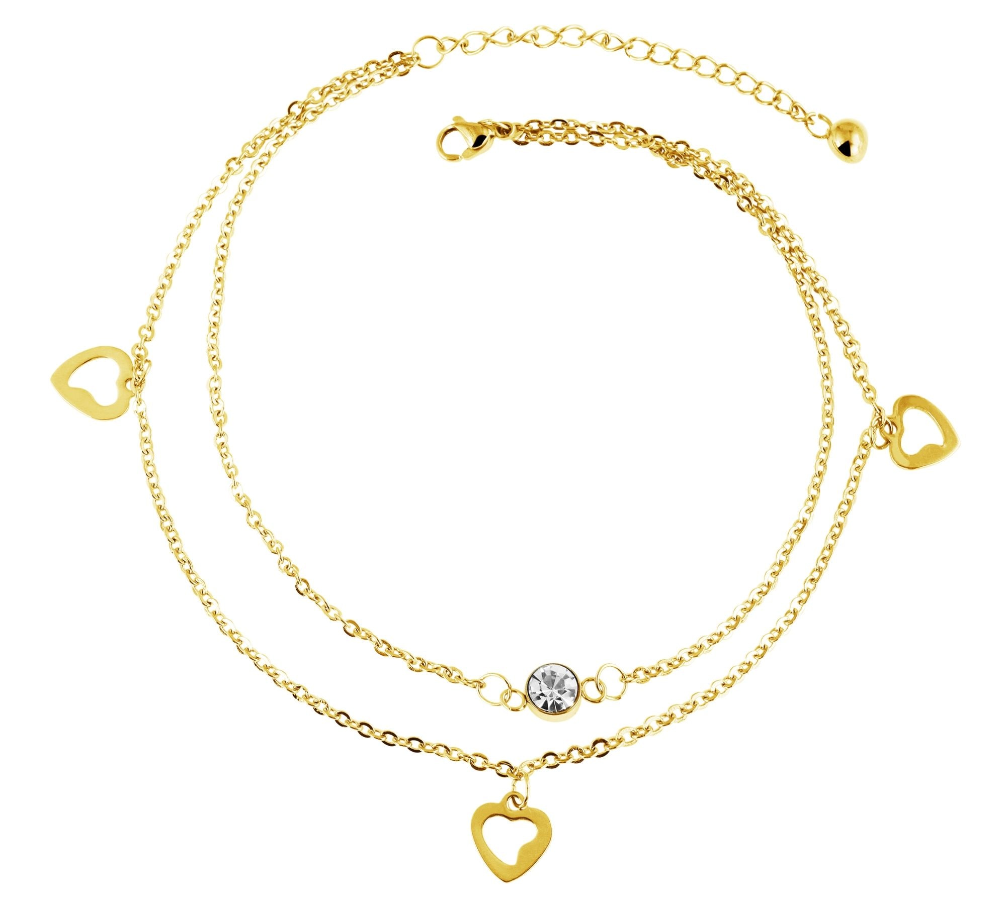 Adelia´s Armband »Damen Armband ¿ Herz aus Edelstahl mit Strass Steinchen 26 cm«