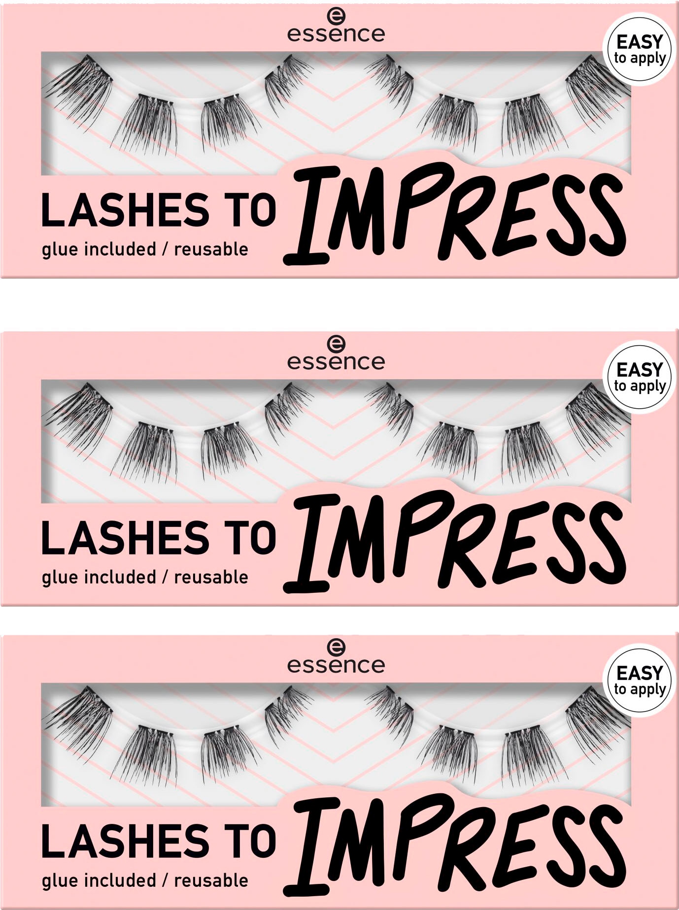 Einzelwimpern »LASHES TO IMPRESS«, (3tlg. Set), mit Wimpernkleber