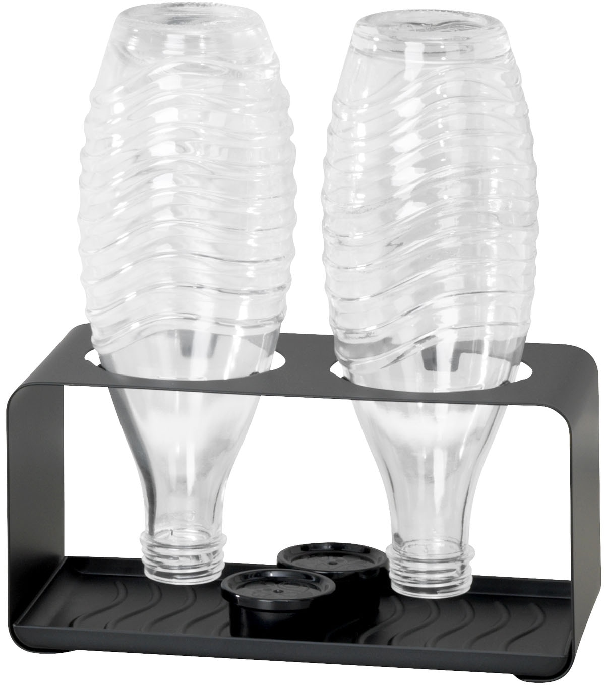 WENKO Flaschenhalter »Modell Wave« für 2 Flaschen, mit herausnehmbaren Abtropftablett