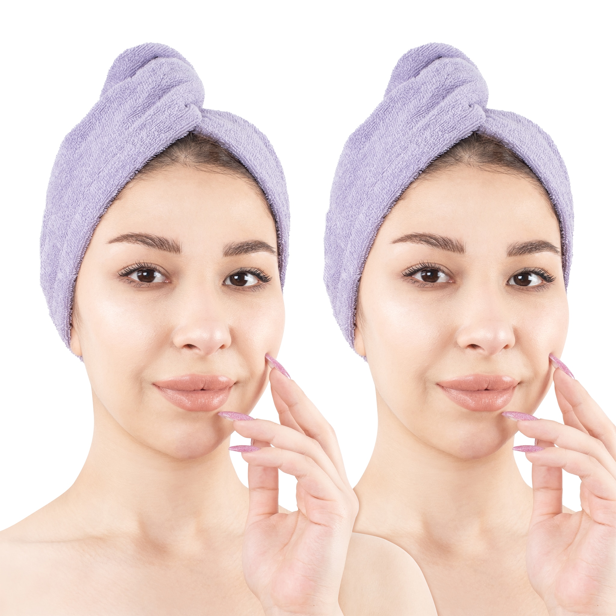 HAMMETEX Turban-Handtuch »2er Set Haarturban Damen, 100% Baumwolle, Flauschig & Schnelltrocknend« Uni-Farben, weich
