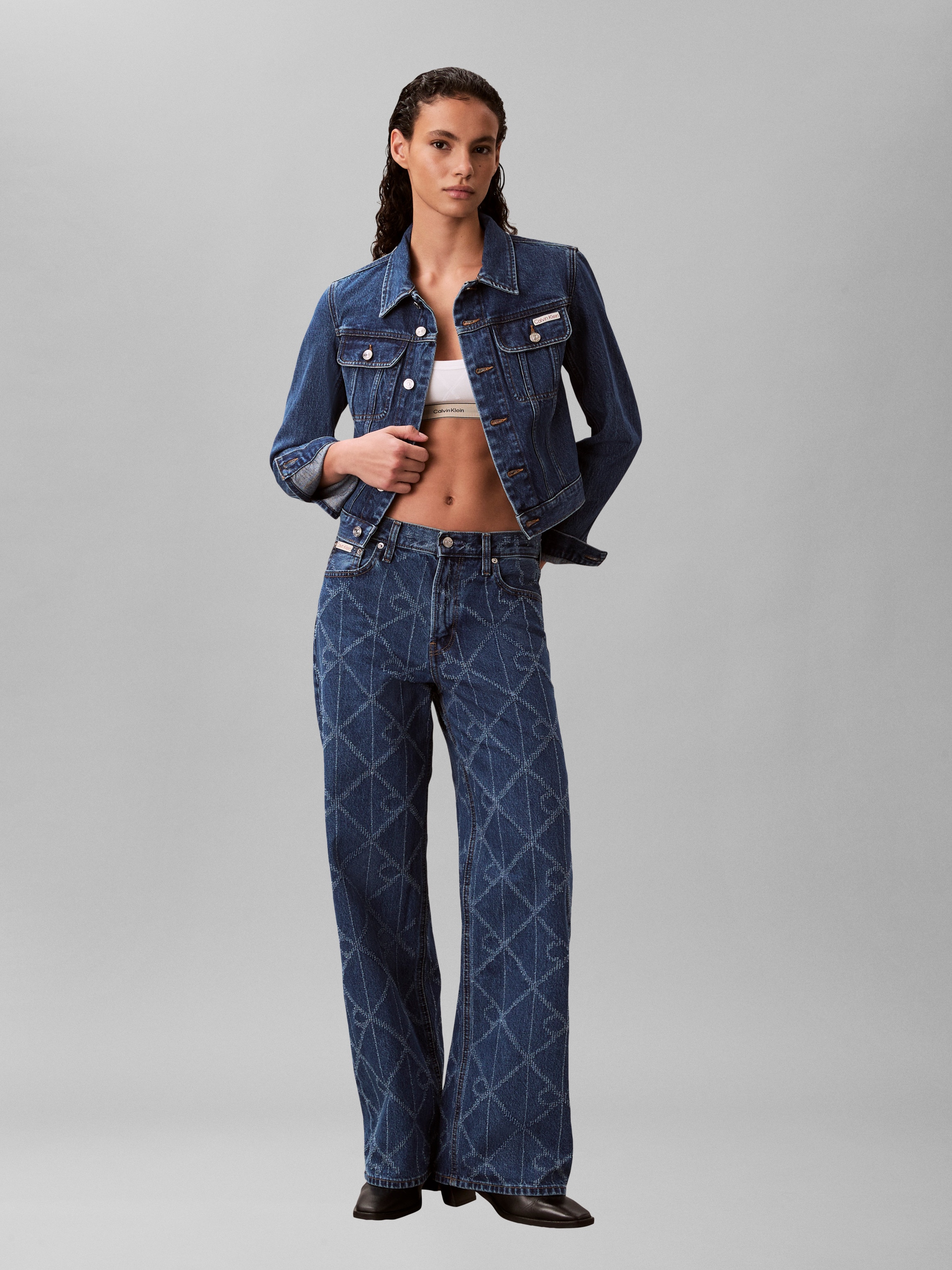 Calvin Klein Jeans Jeansjacke ohne Kapuze Regular fit mit Umlegekragen