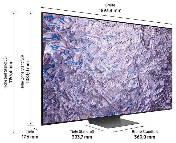 Samsung LED-Fernseher, 214 cm/85 Zoll, 8K, Smart-TV, Neo Quantum HDR 8K Plus, Neural Quantum Prozessor 8K, Gaming Hub