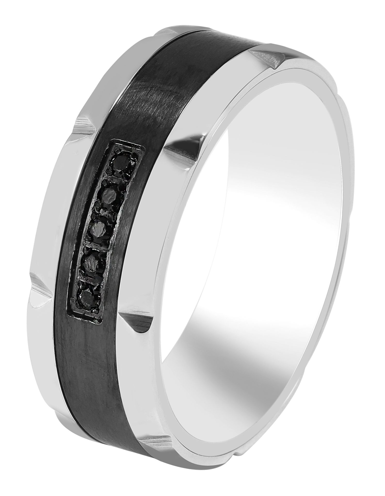 Adelia´s Fingerring »Herren Ring aus Edelstahl mit Strass Steinchen«