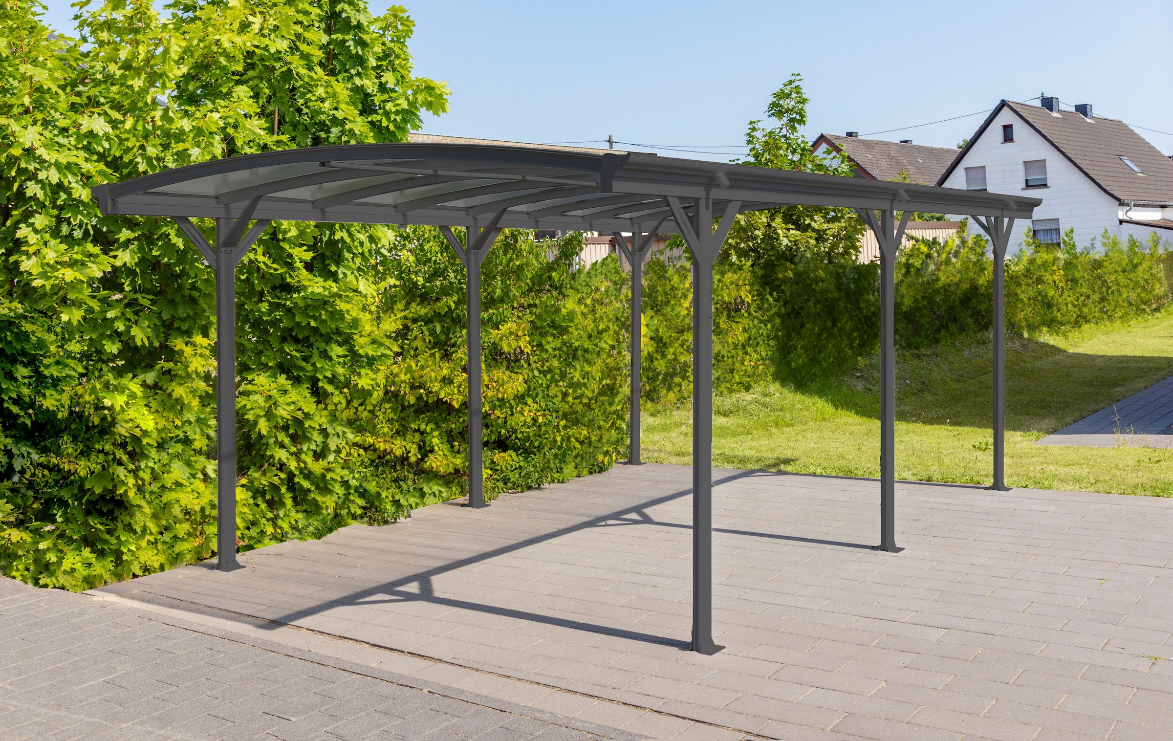 WESTMANN Einzelcarport »Rundbogen«, Aluminium, 276 cm, Anthrazit, aus Aluminium, anthrazit