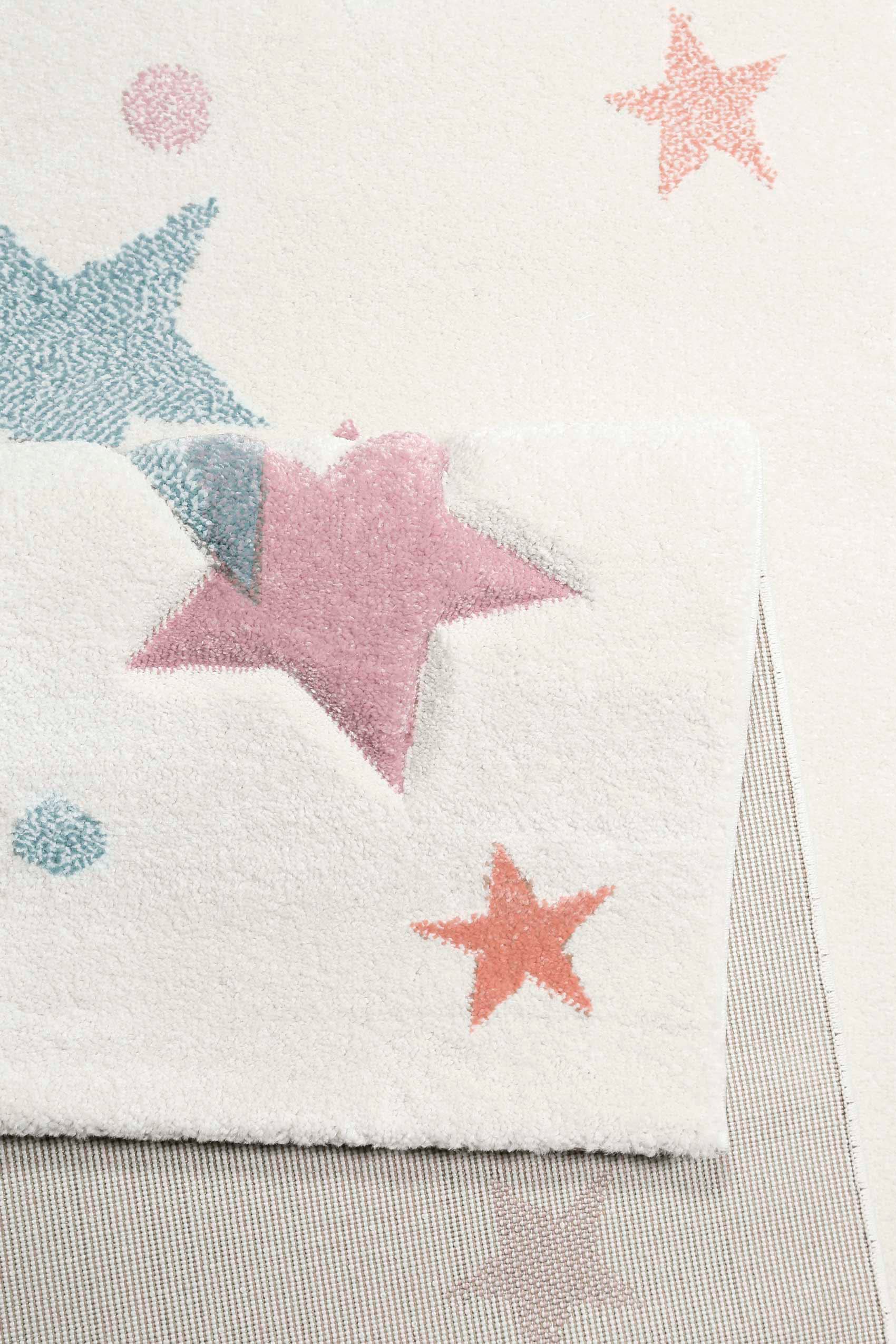 Esprit Kinderteppich »Jonne ESP-4639«, rechteckig, 13 mm Höhe, Kurzflor, Sterne in pastell Farben, Kinderzimmer