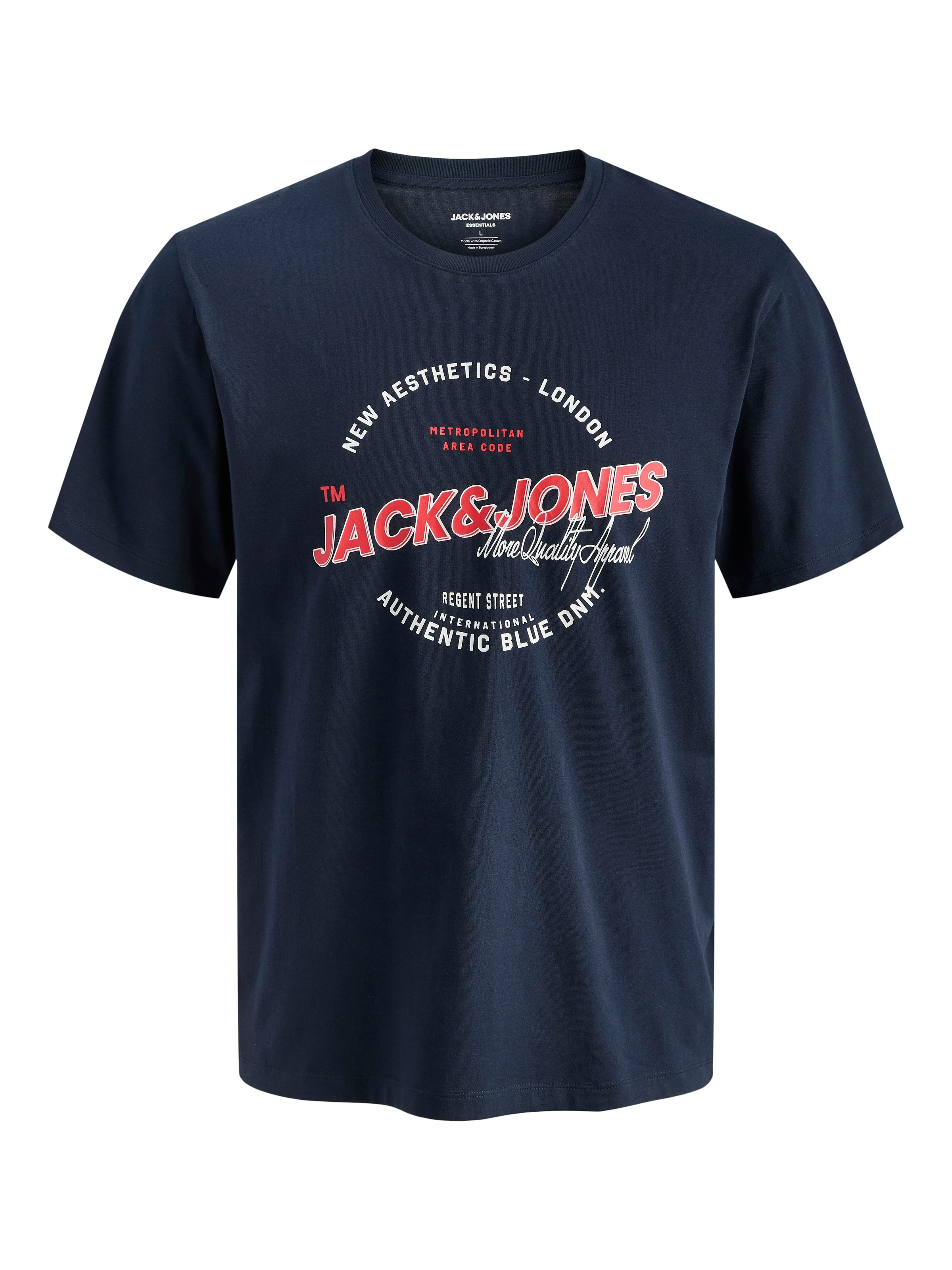 Jack & Jones Rundhalsshirt »JJELOGO TEE SS O-NECK 2 COL SS26 SN« mit Grafikprint